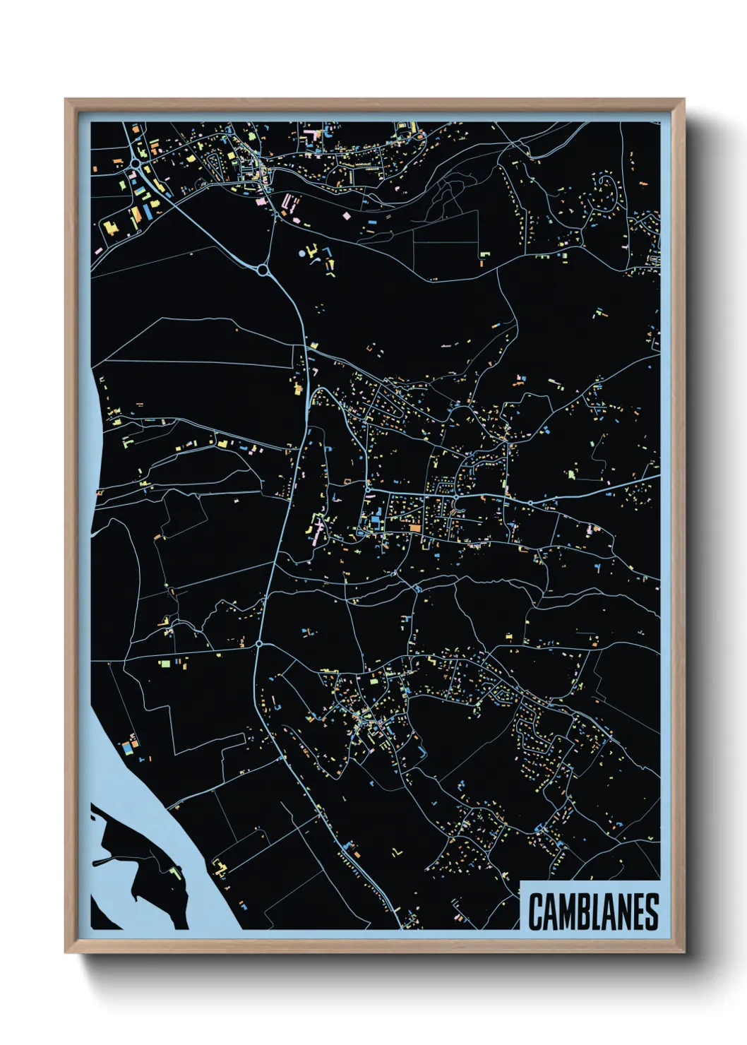 Une affiche de carte sur Camblanes