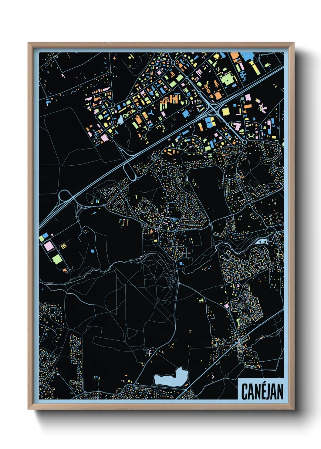 Une affiche de carte sur Canéjan