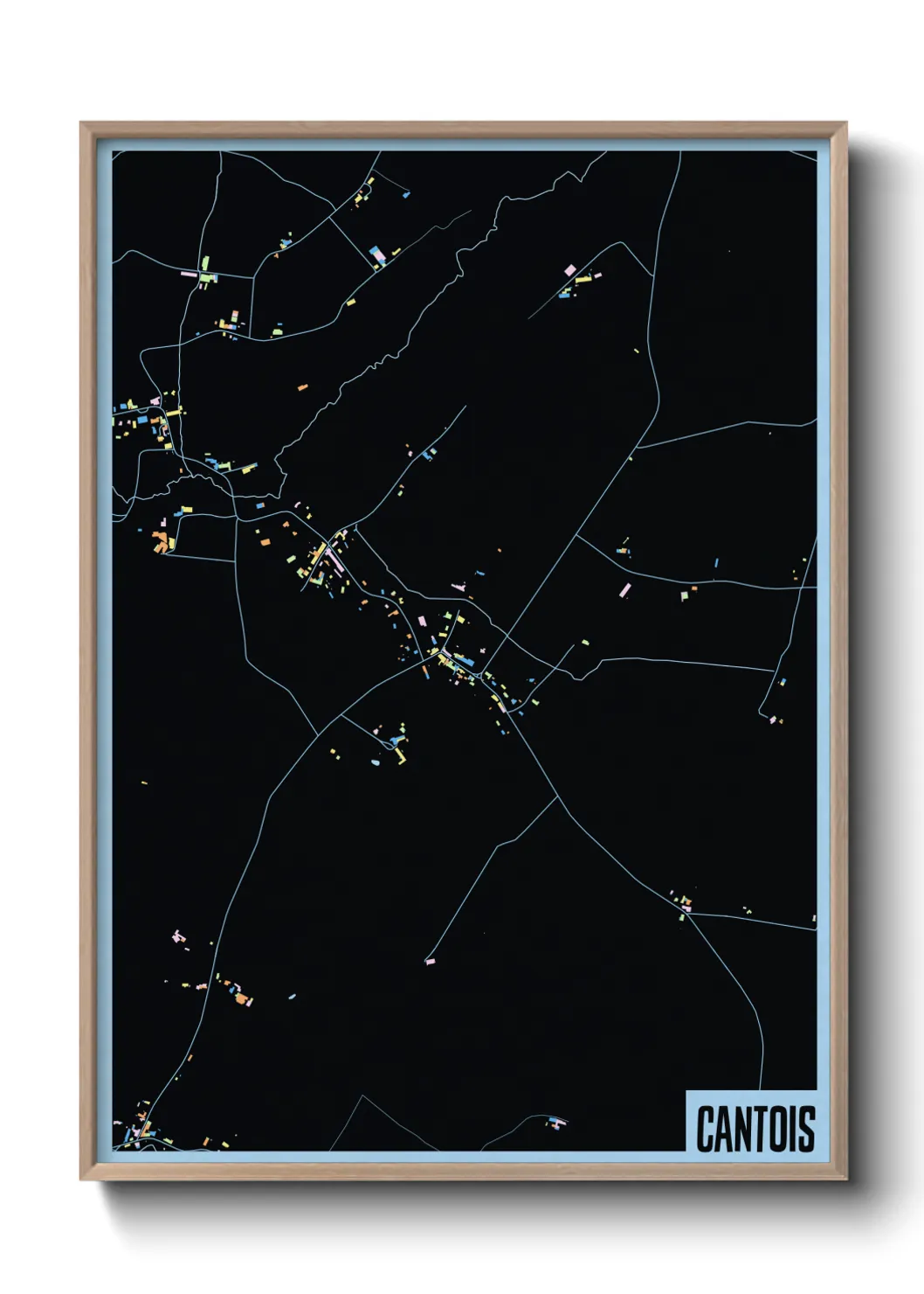 Une affiche de carte sur Cantois