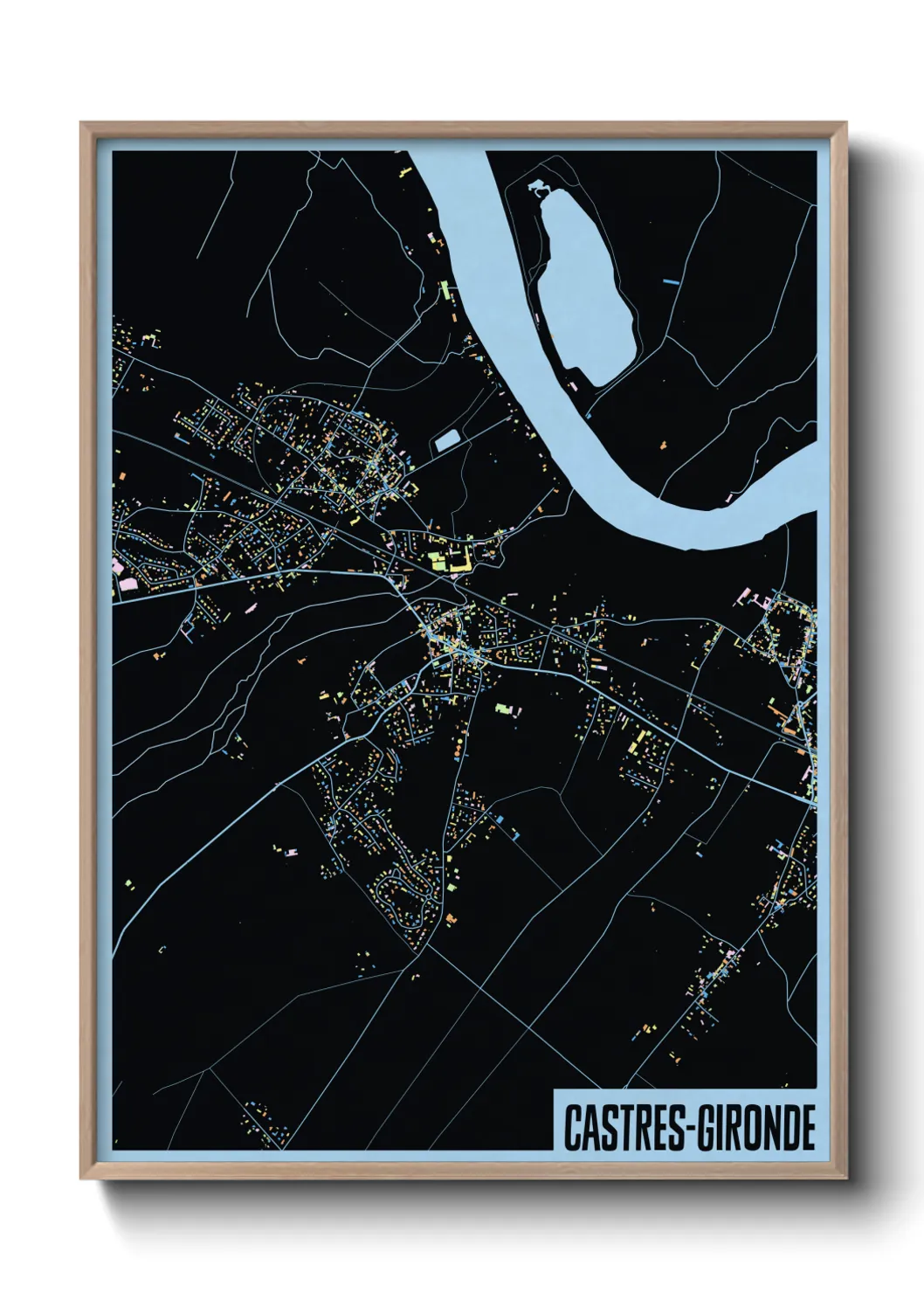 Une affiche de carte sur Castres-Gironde