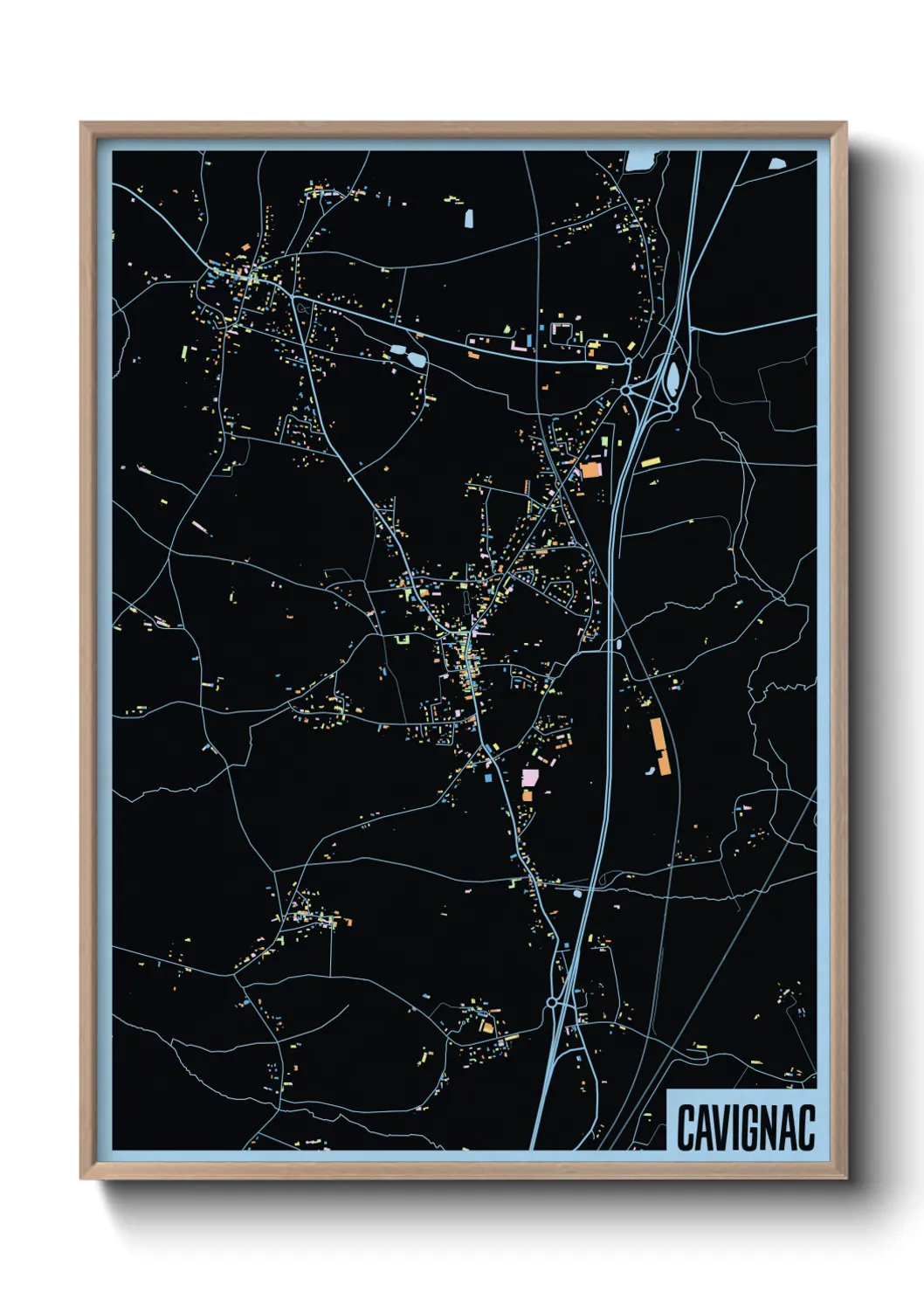 Une affiche de carte sur Cavignac