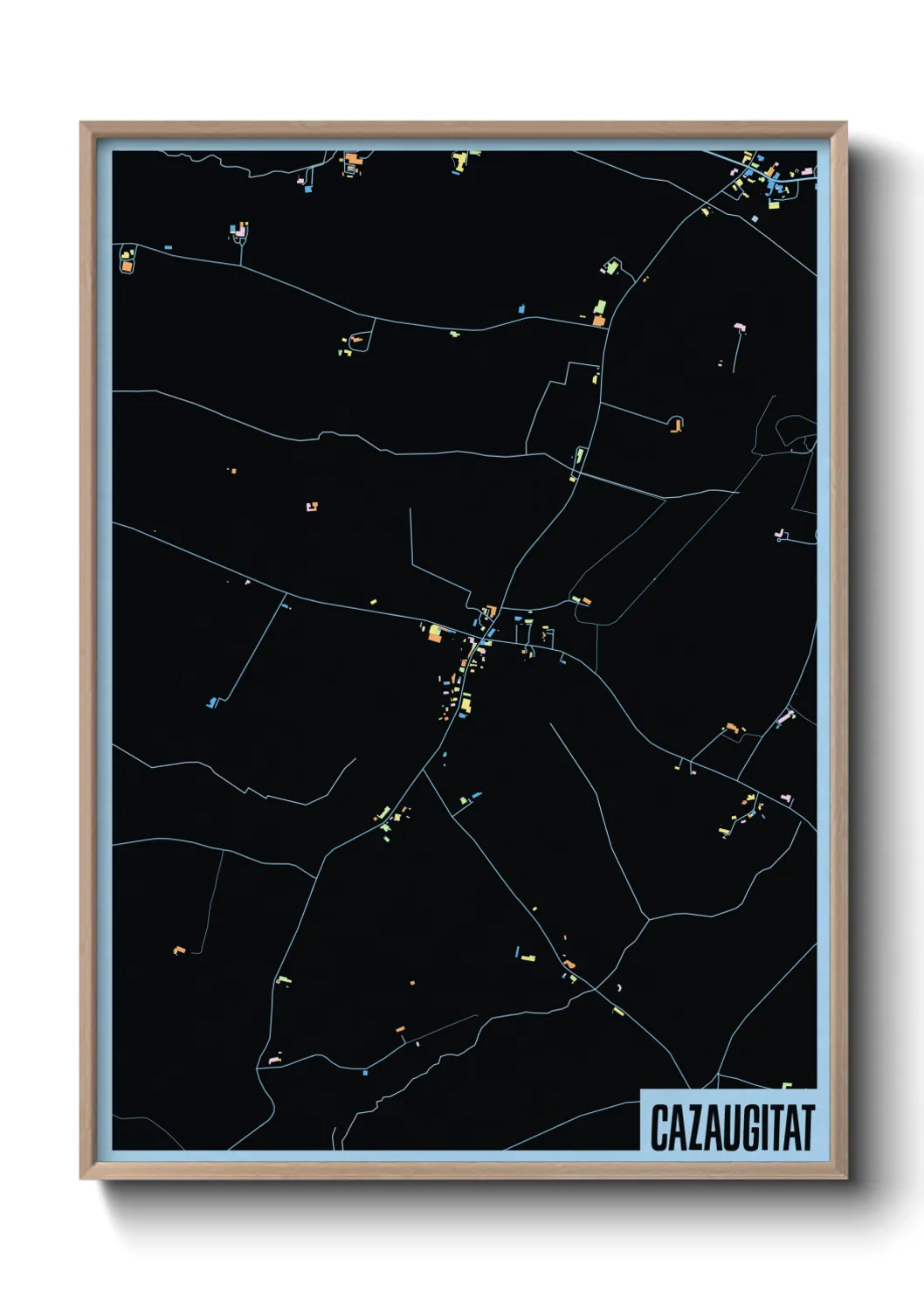 Une affiche de carte sur Cazaugitat