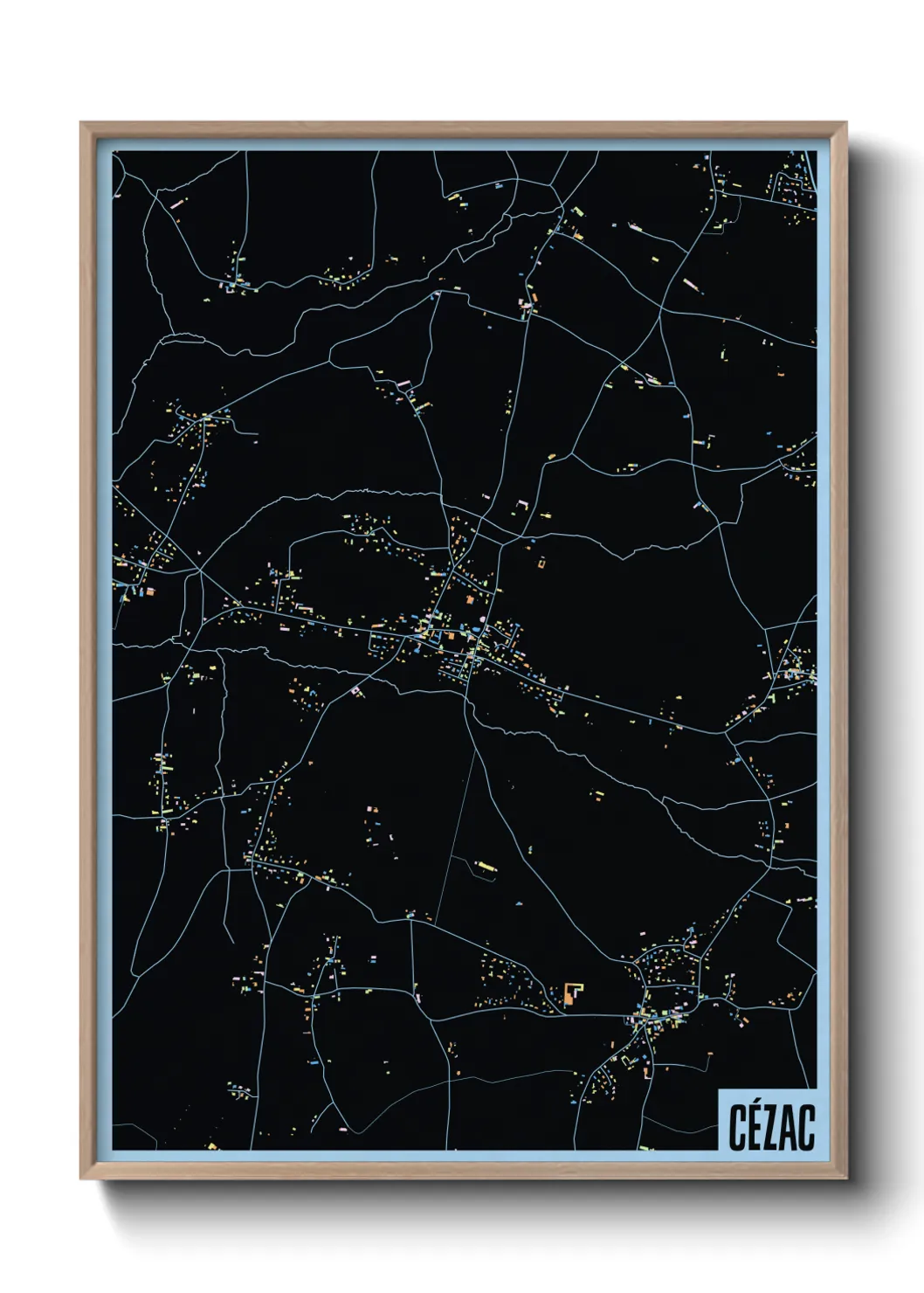 Une affiche de carte sur Cézac