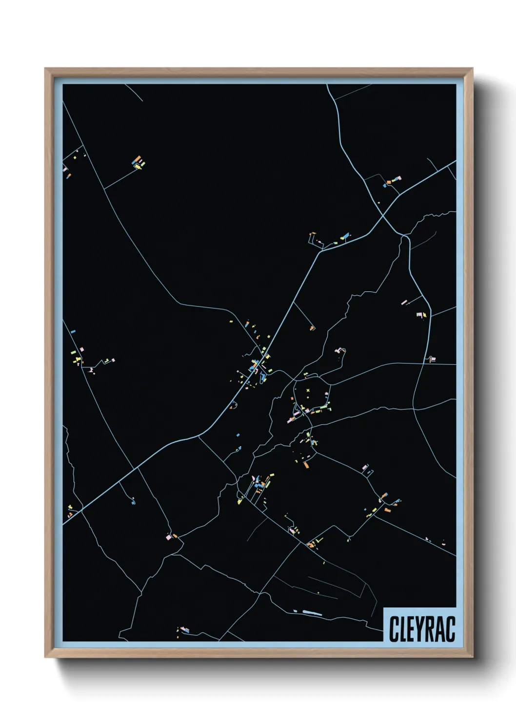 Une affiche de carte sur Cleyrac