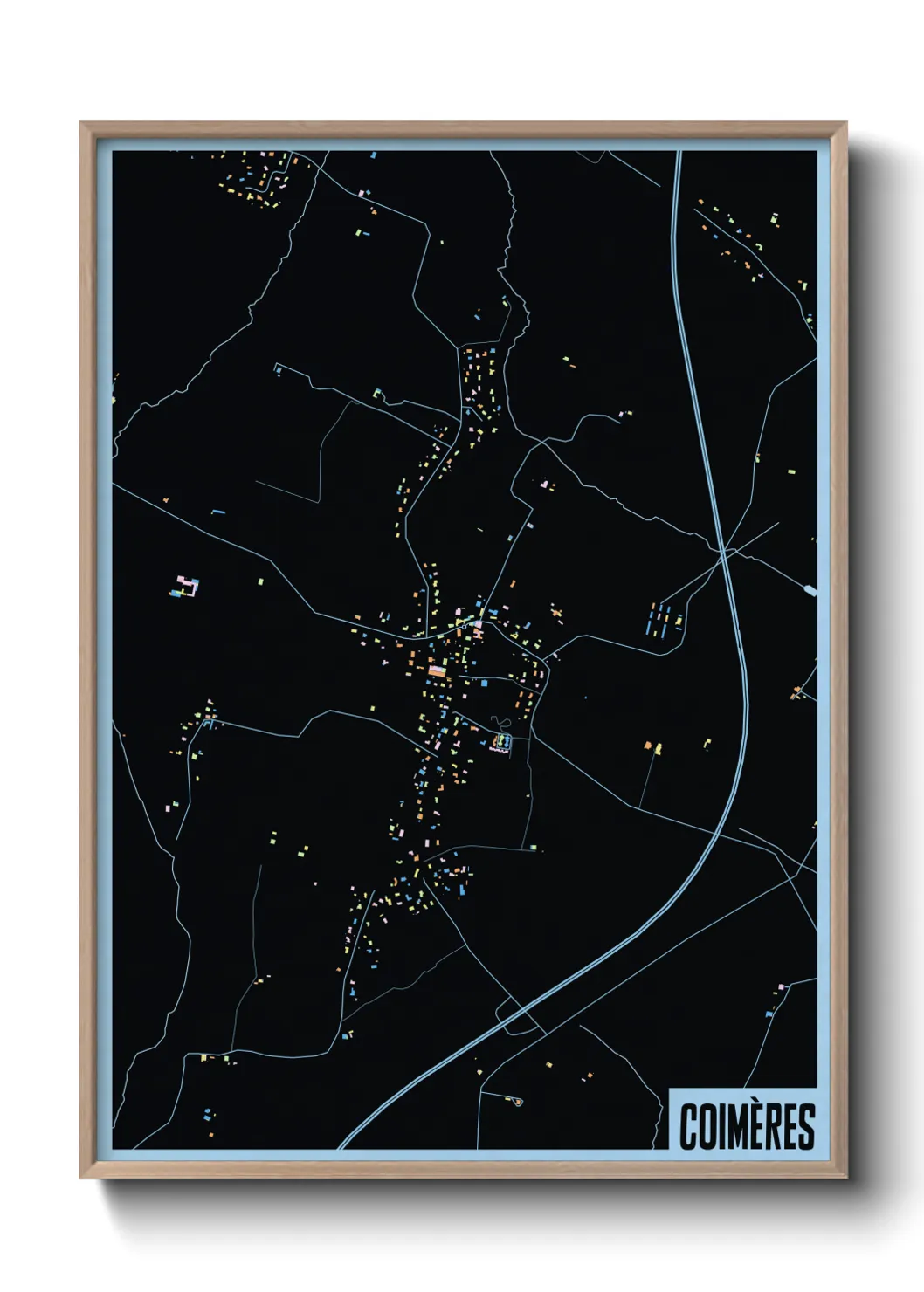 Une affiche de carte sur Coimères