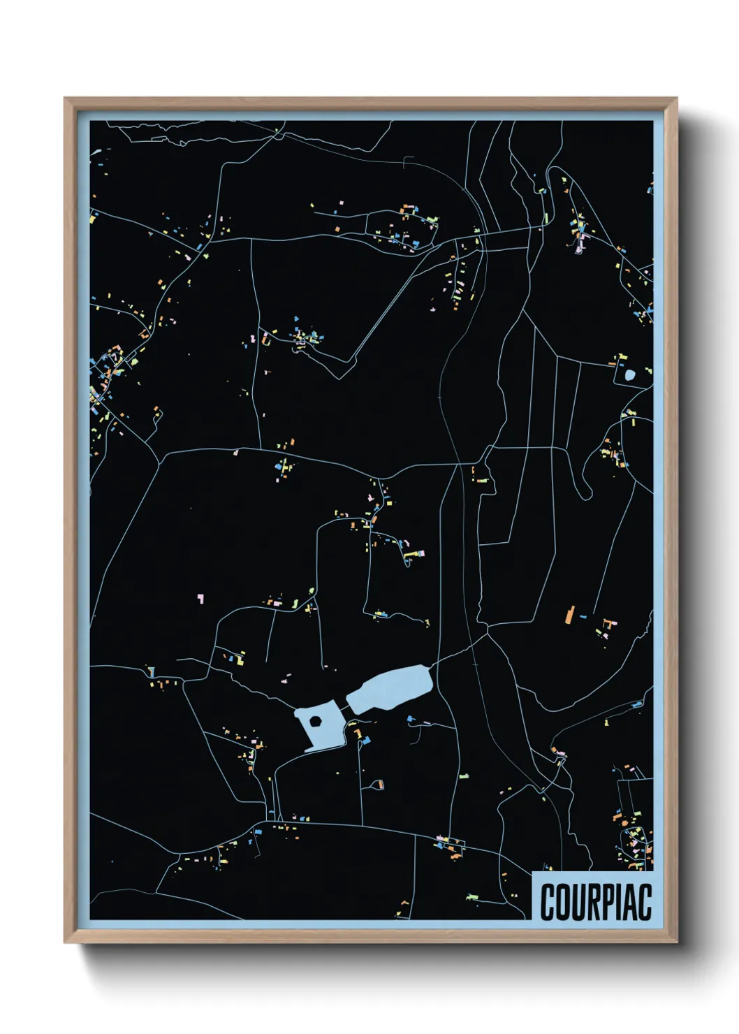 Une affiche de carte sur Courpiac