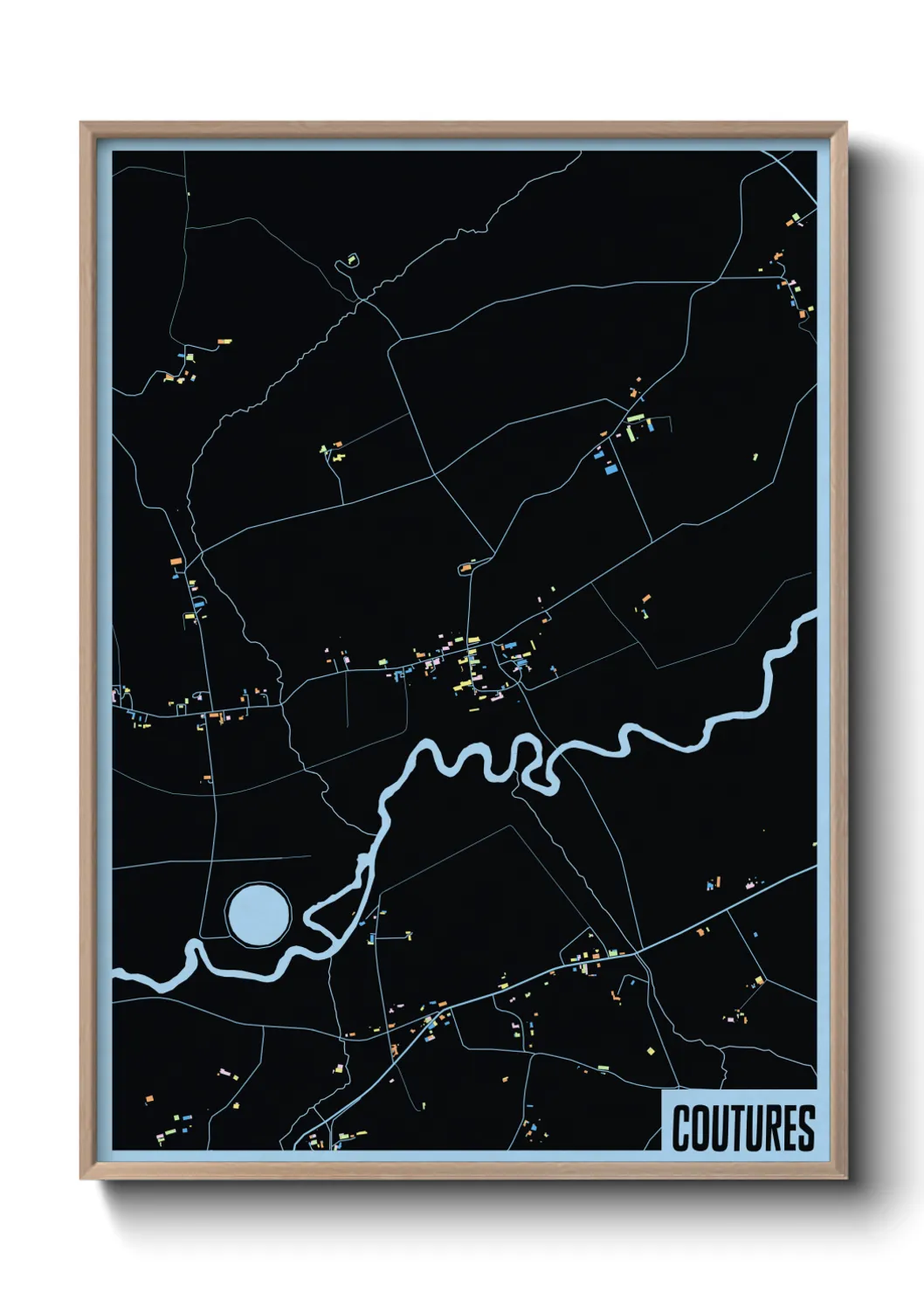 Une affiche de carte sur Coutures