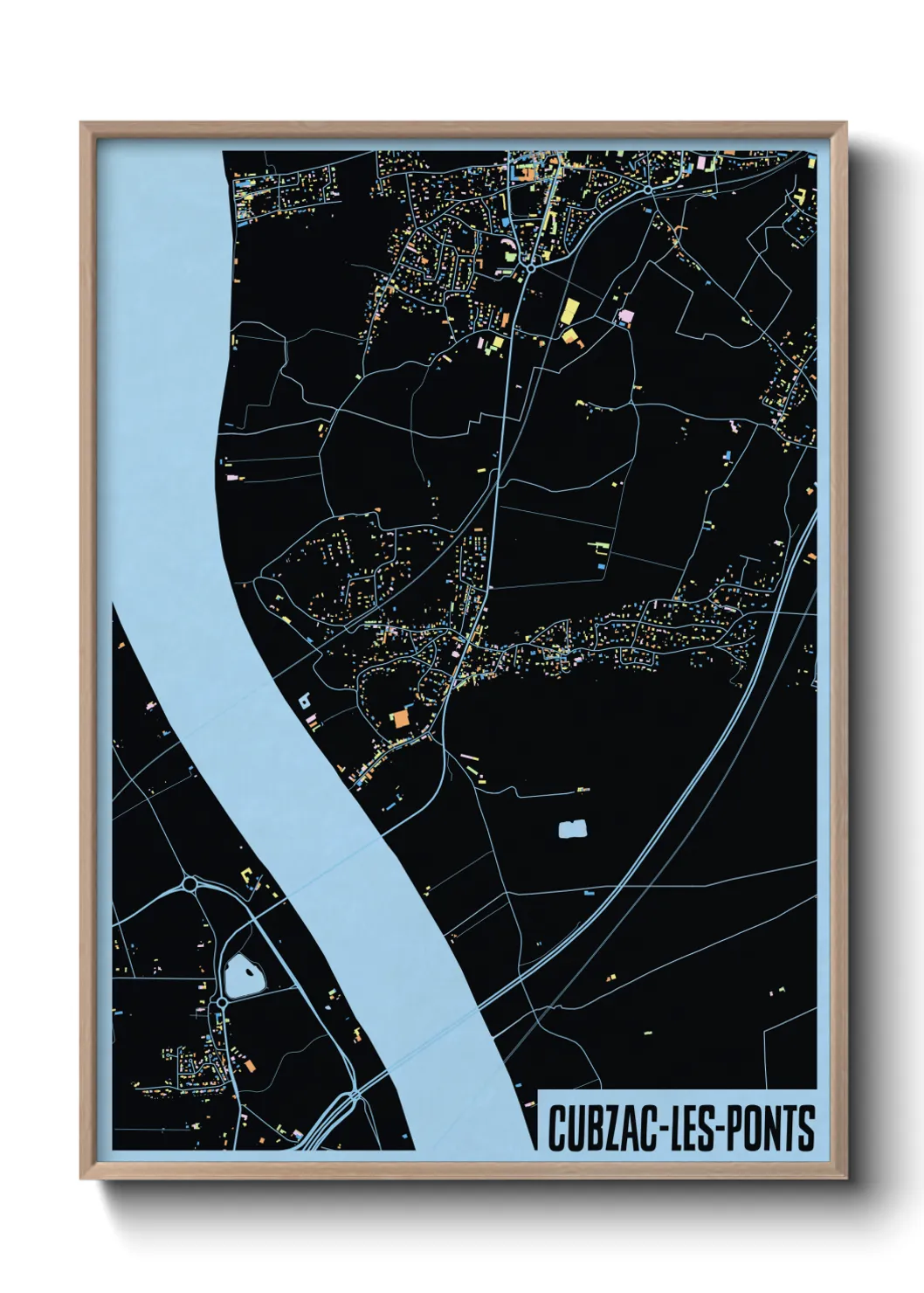 Un poster carteCubzac-les-Ponts