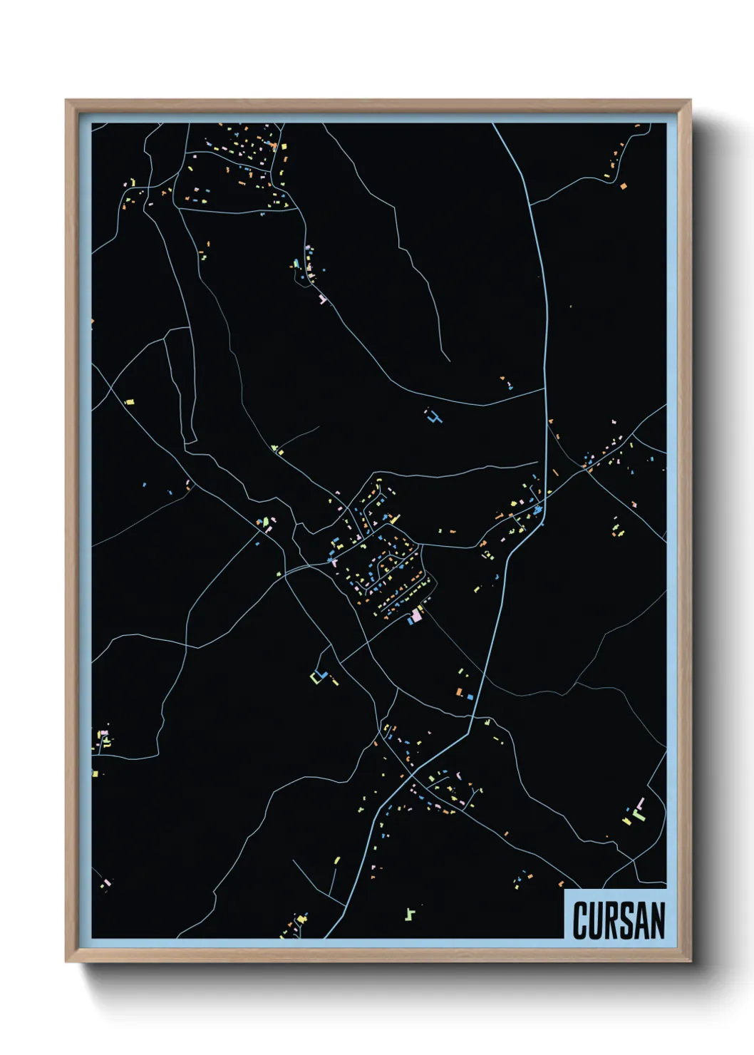 Une affiche de carte sur Cursan