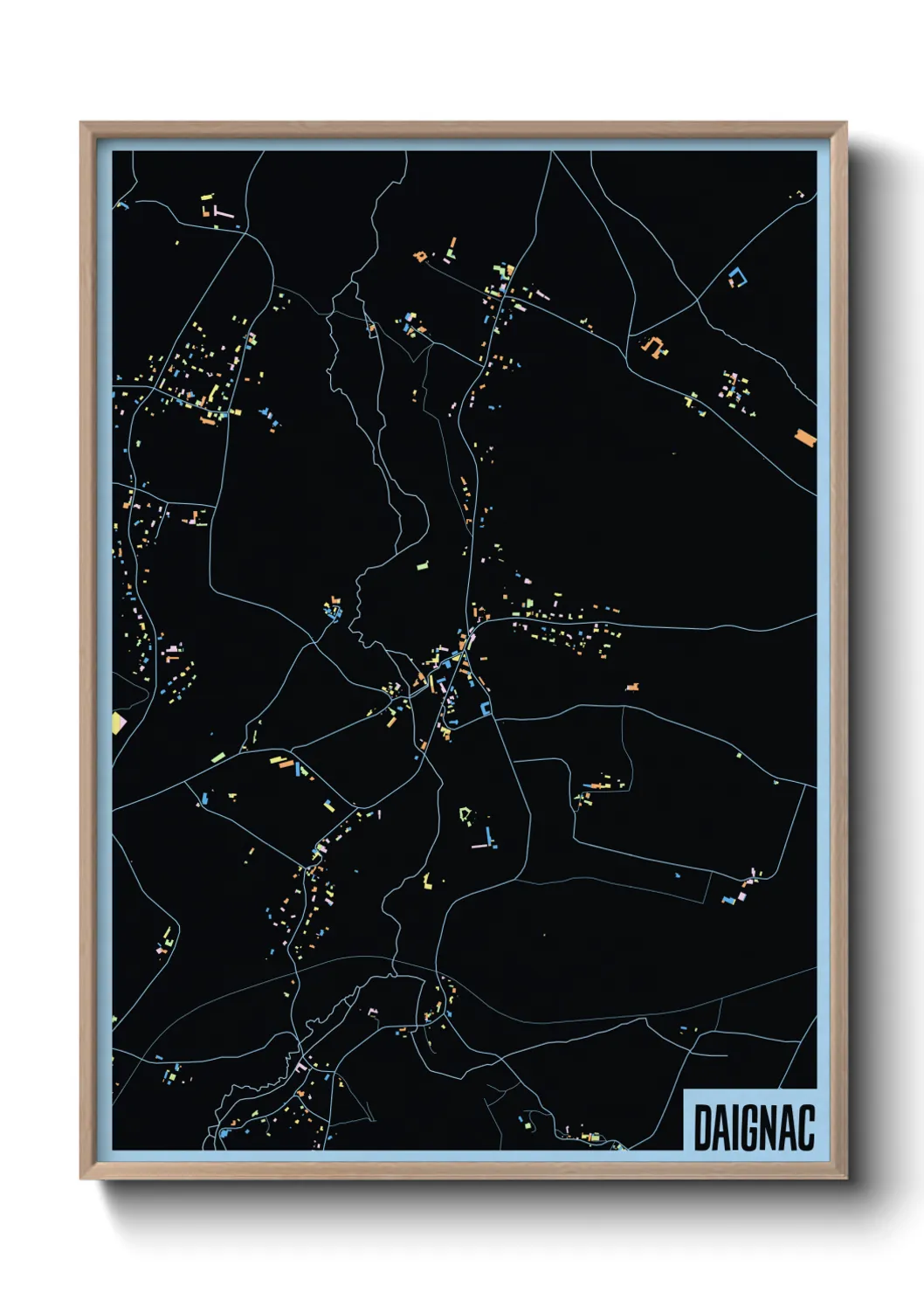Une affiche de carte sur Daignac
