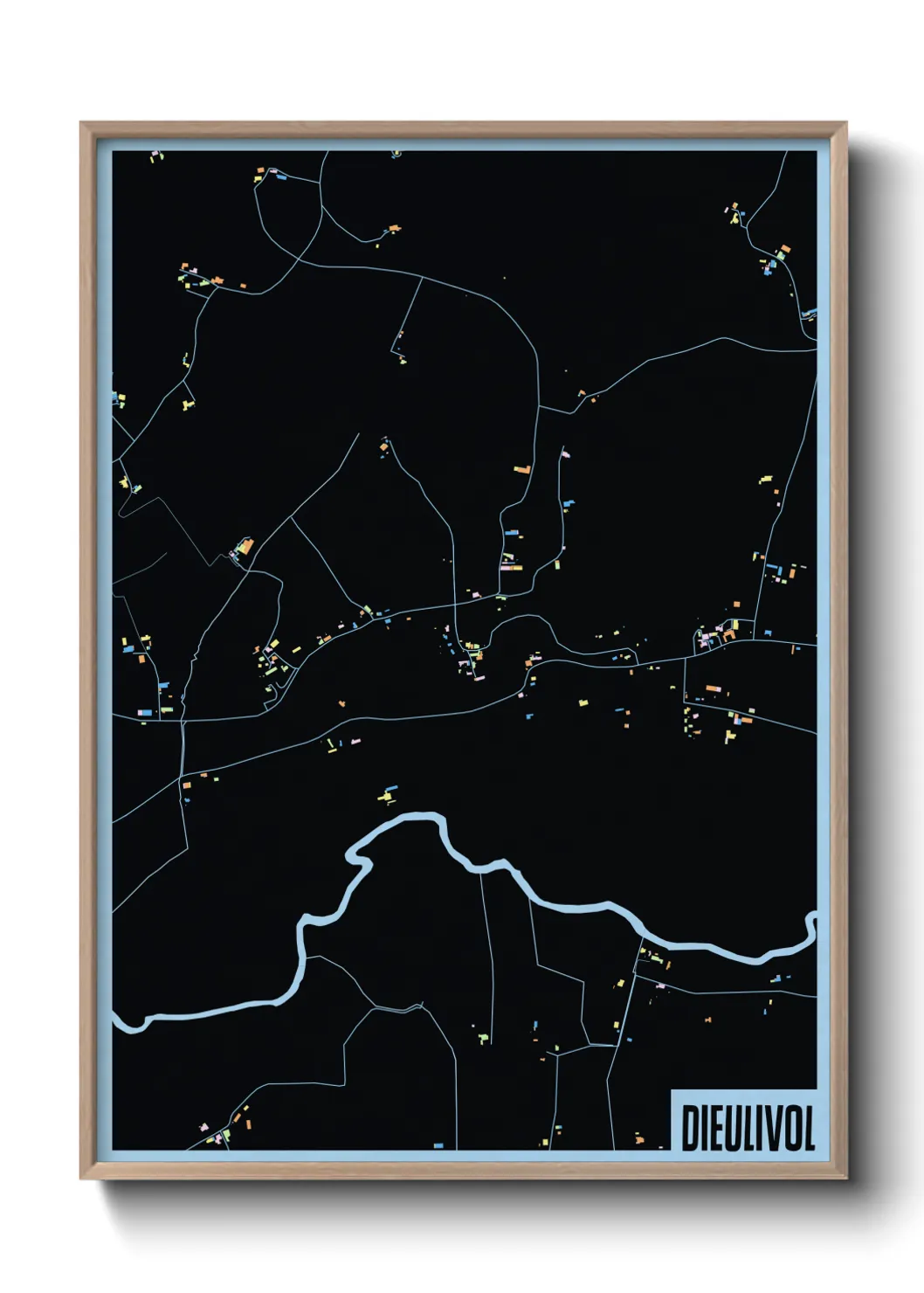 Une affiche de carte sur Dieulivol