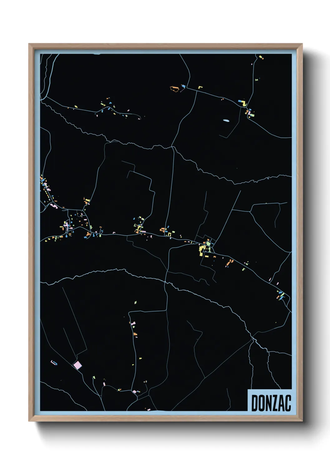 Une affiche de carte sur Donzac