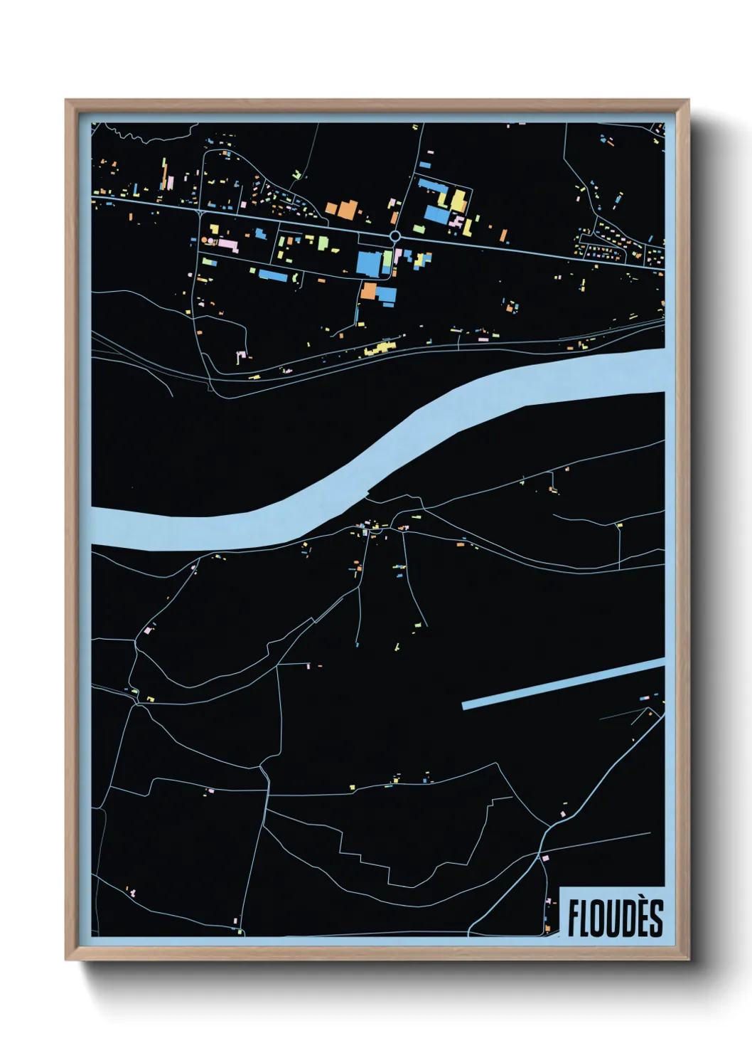 Une affiche de carte sur Floudès