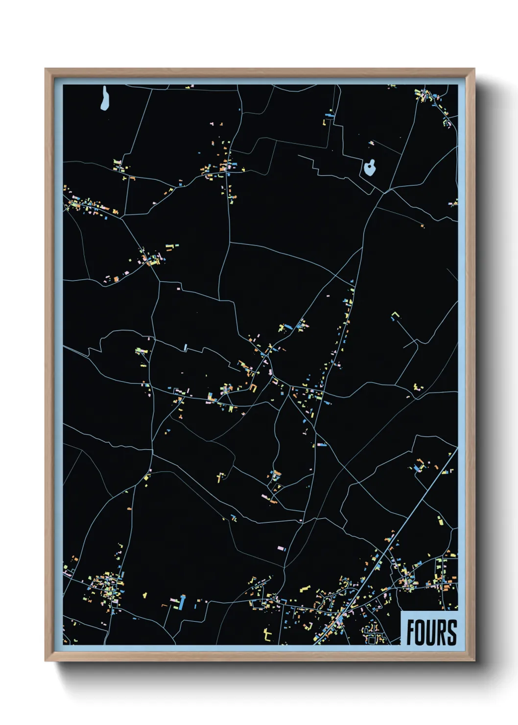 Une affiche de carte sur Fours