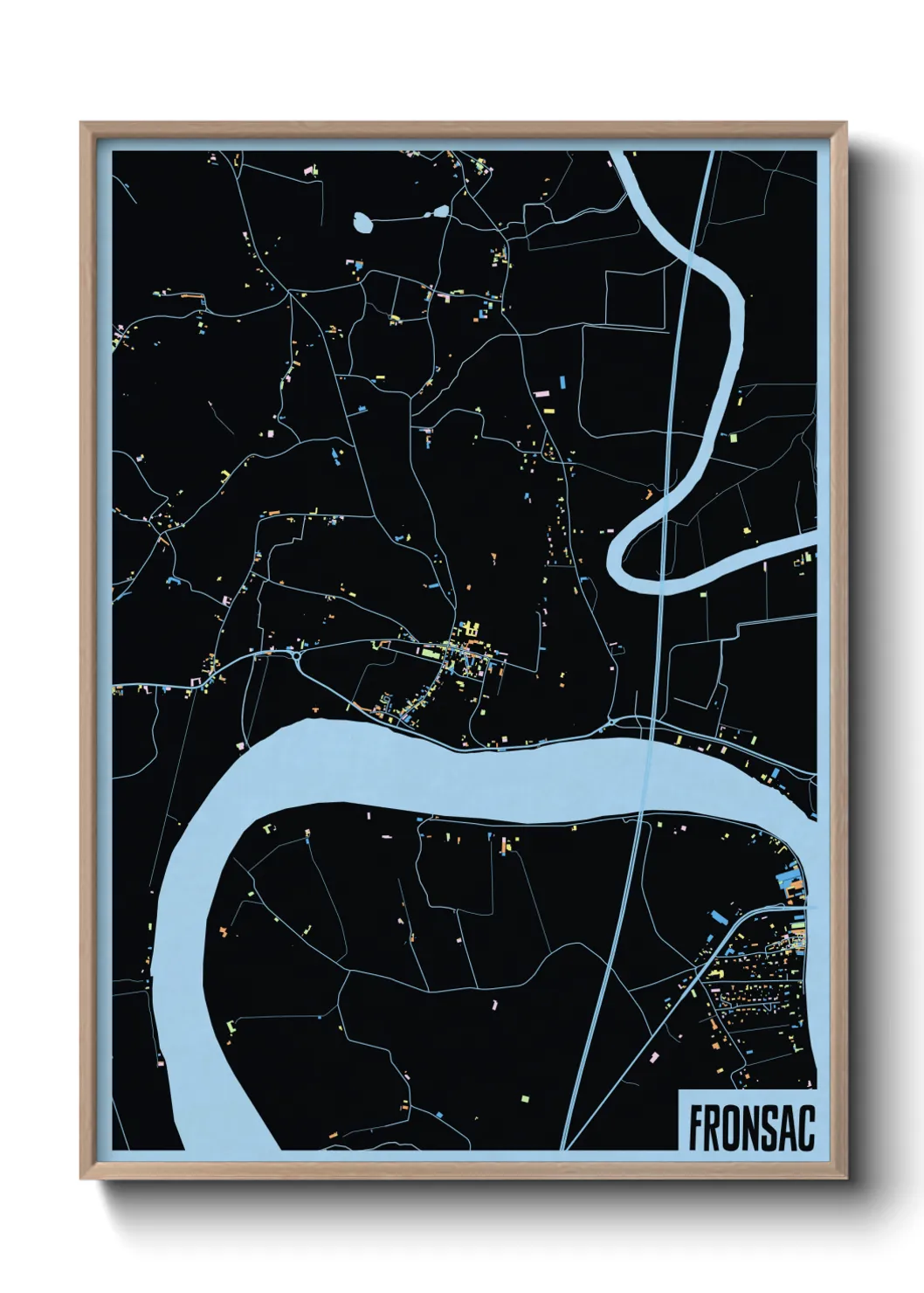 Une affiche de carte sur Fronsac