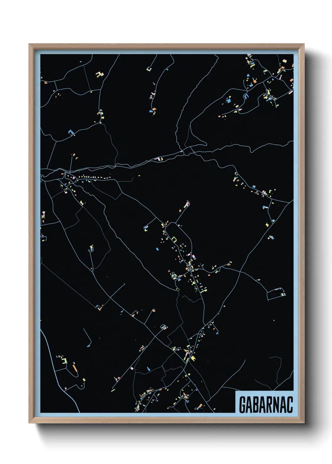 Une affiche de carte sur Gabarnac