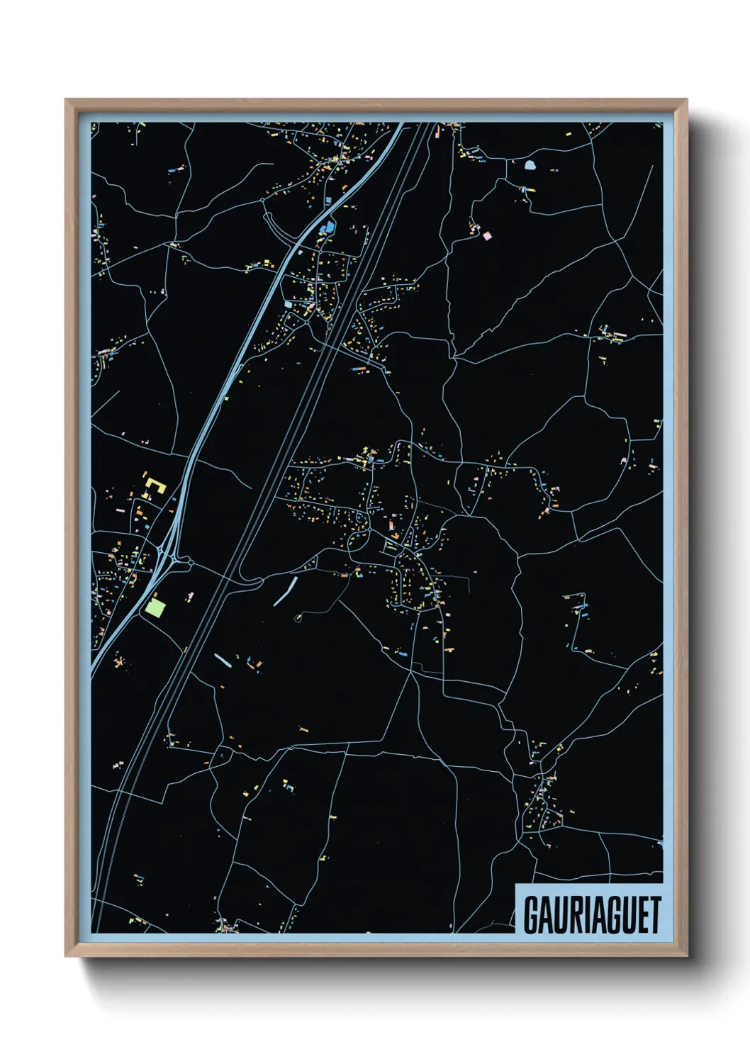 Une affiche de carte sur Gauriaguet