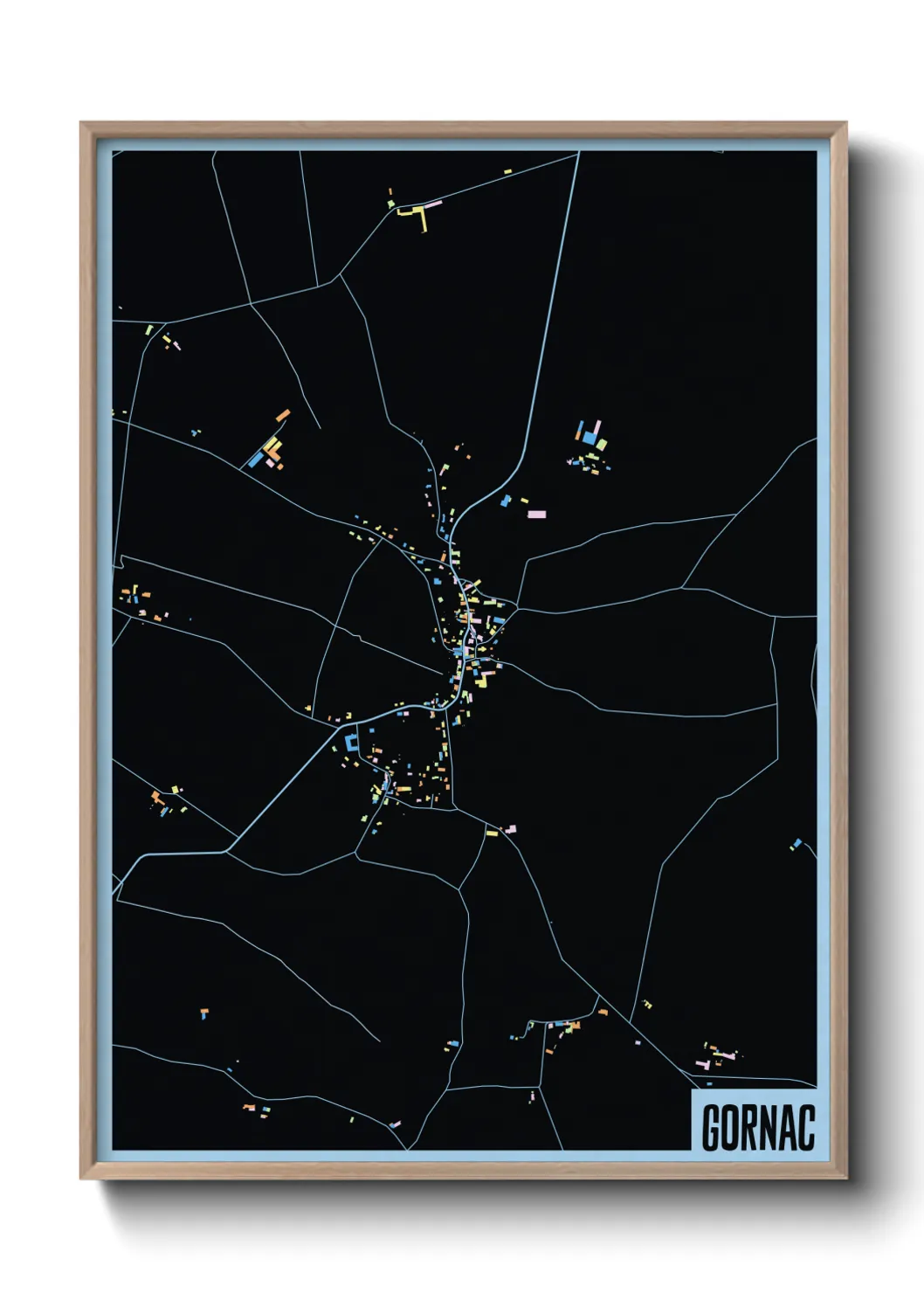 Une affiche de carte sur Gornac