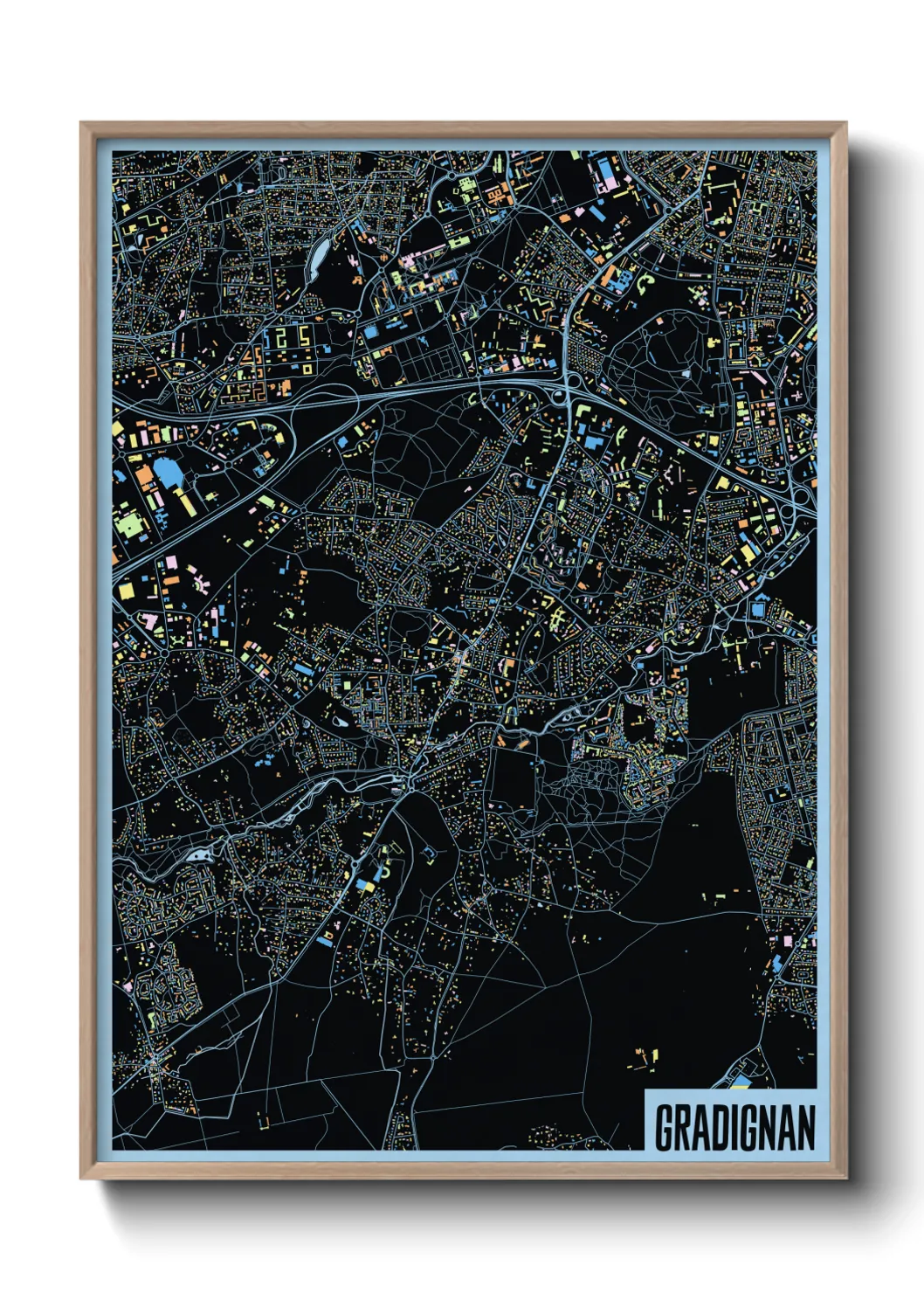 Une affiche de carte sur Gradignan