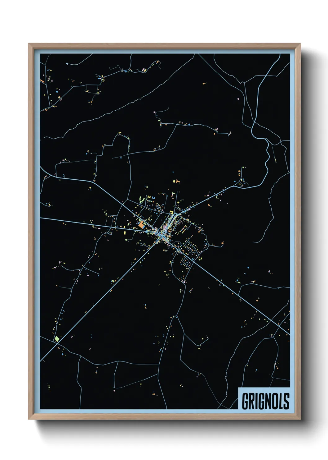 Une affiche de carte sur Grignols