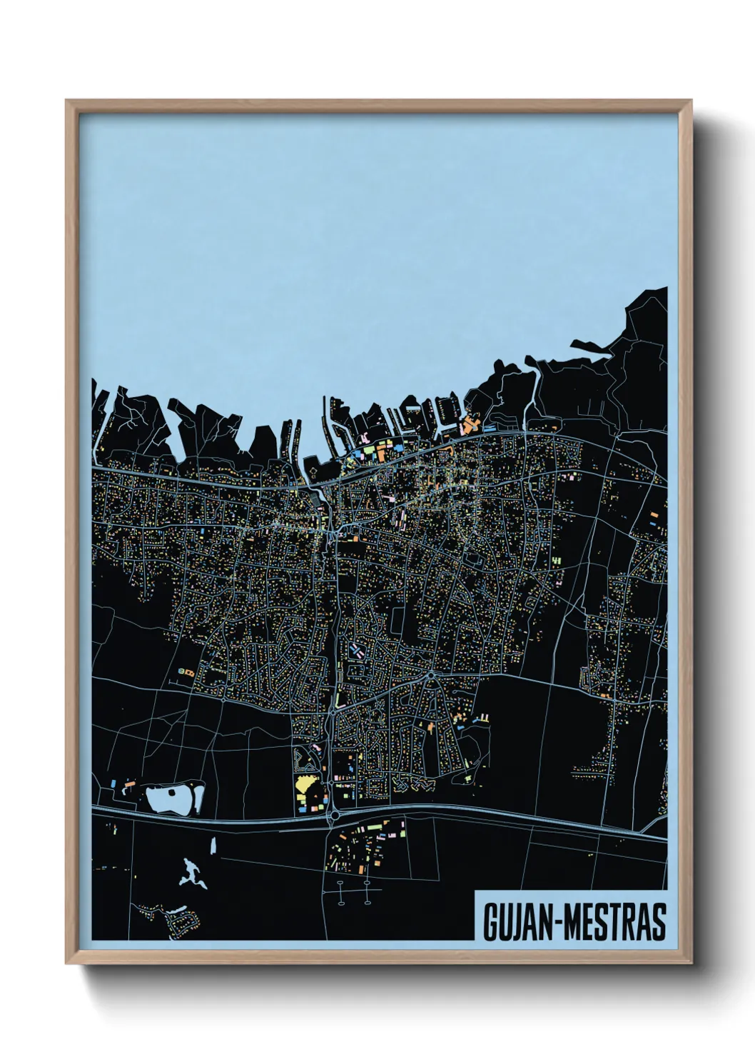 Une affiche de carte sur Gujan-Mestras