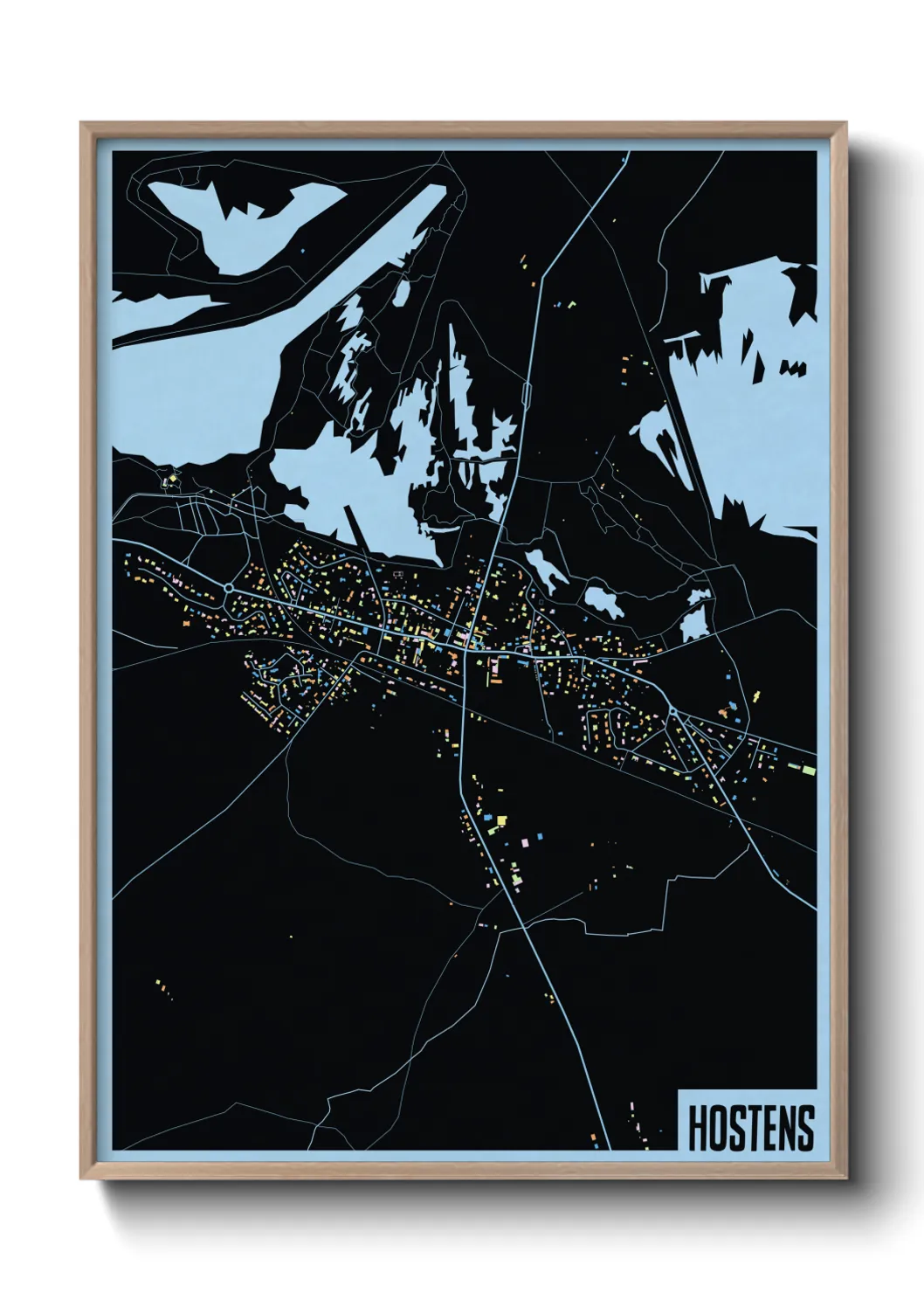 Une affiche de carte sur Hostens