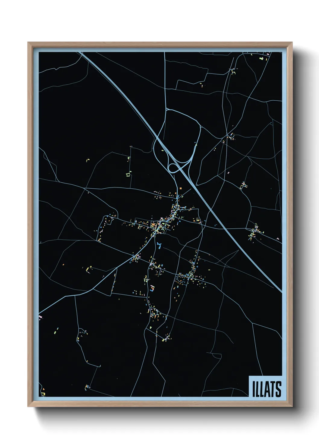 Une affiche de carte sur Illats