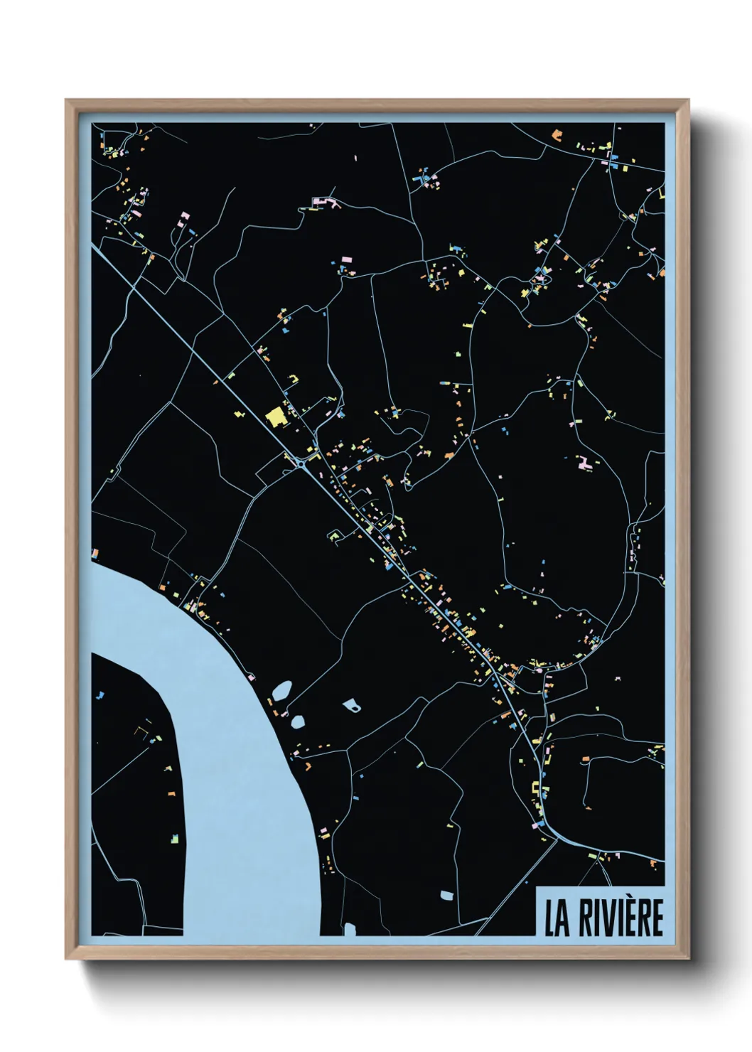 Une affiche de carte sur La Rivière