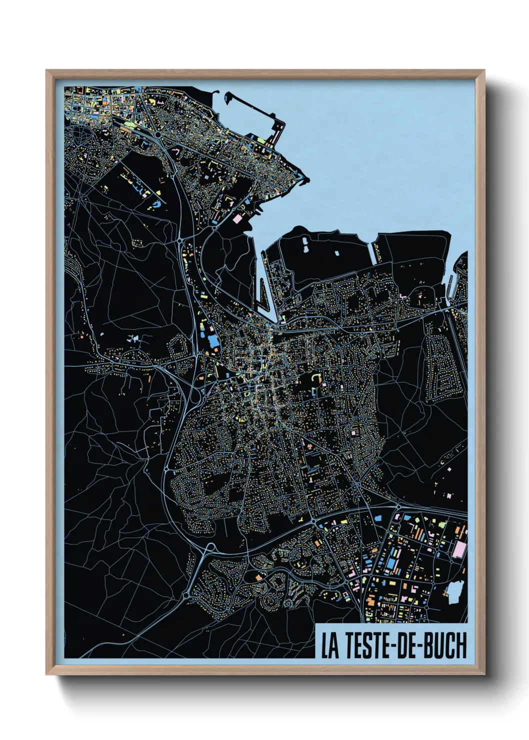 Une affiche de carte sur La Teste-de-Buch