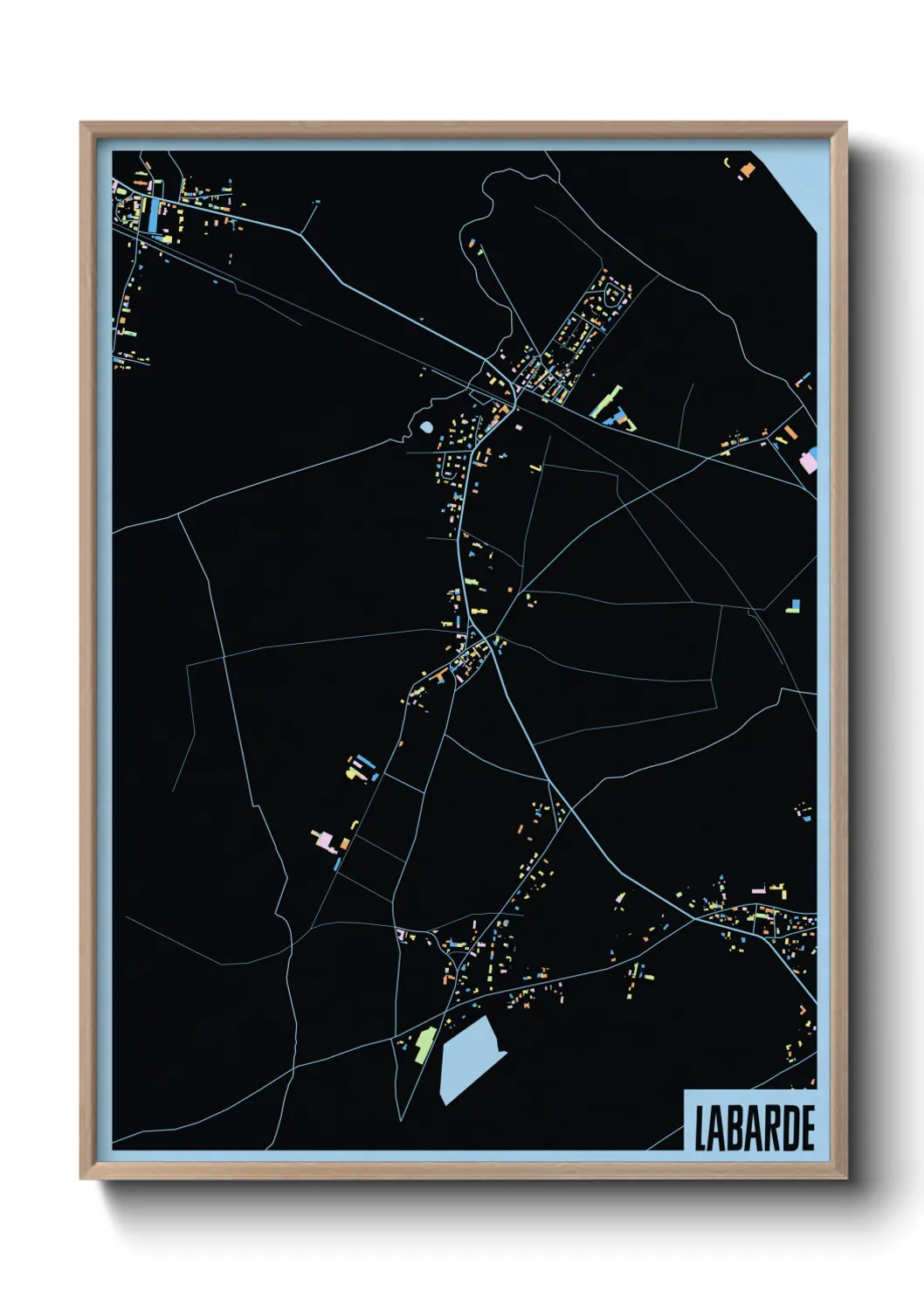 Une affiche de carte sur Labarde