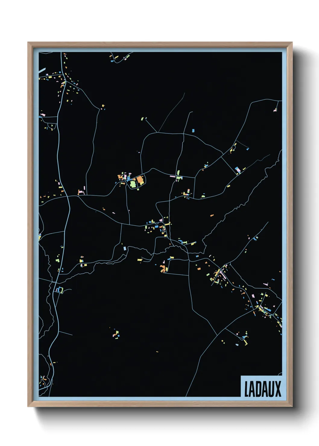 Une affiche de carte sur Ladaux