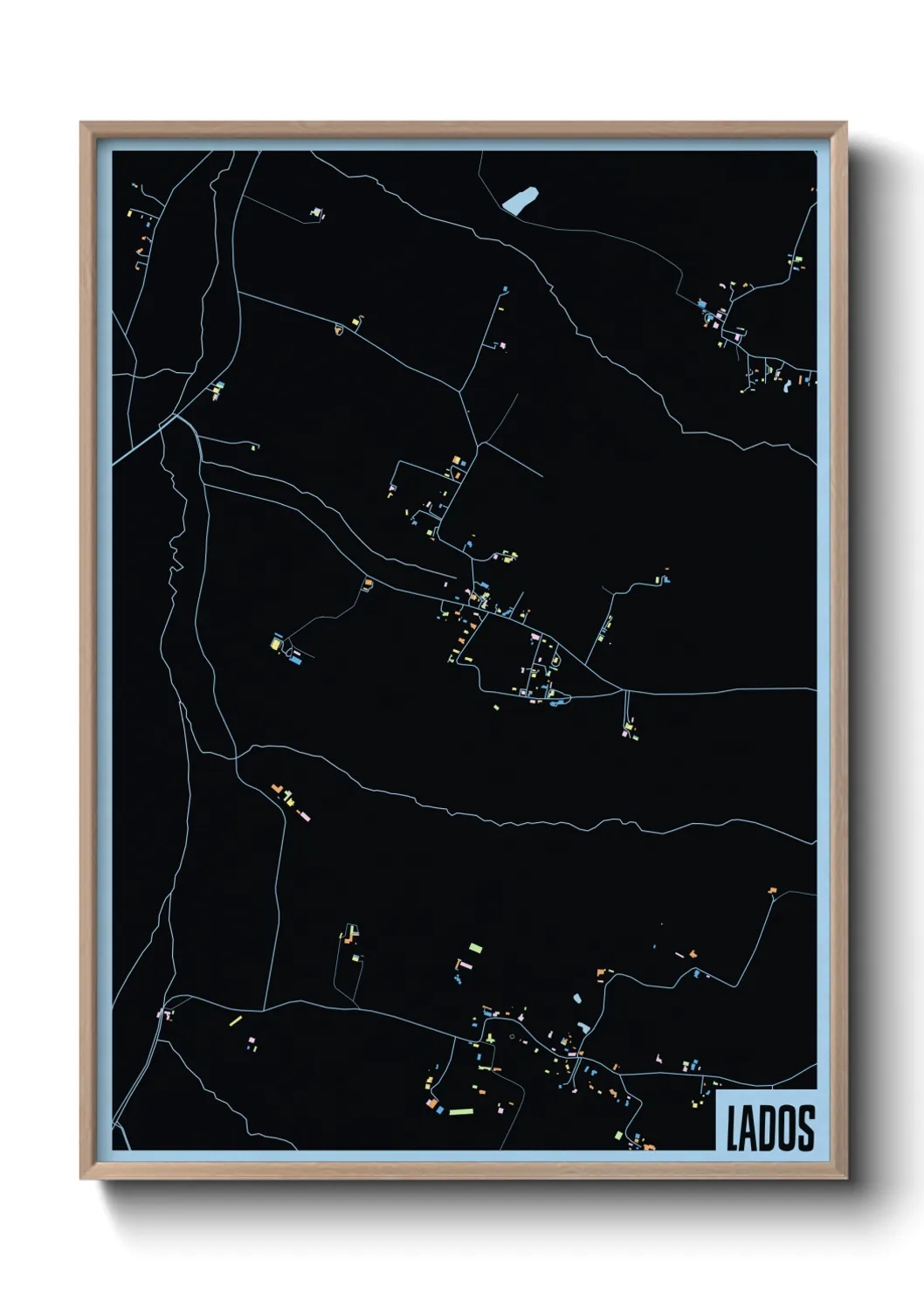 Une affiche de carte sur Lados