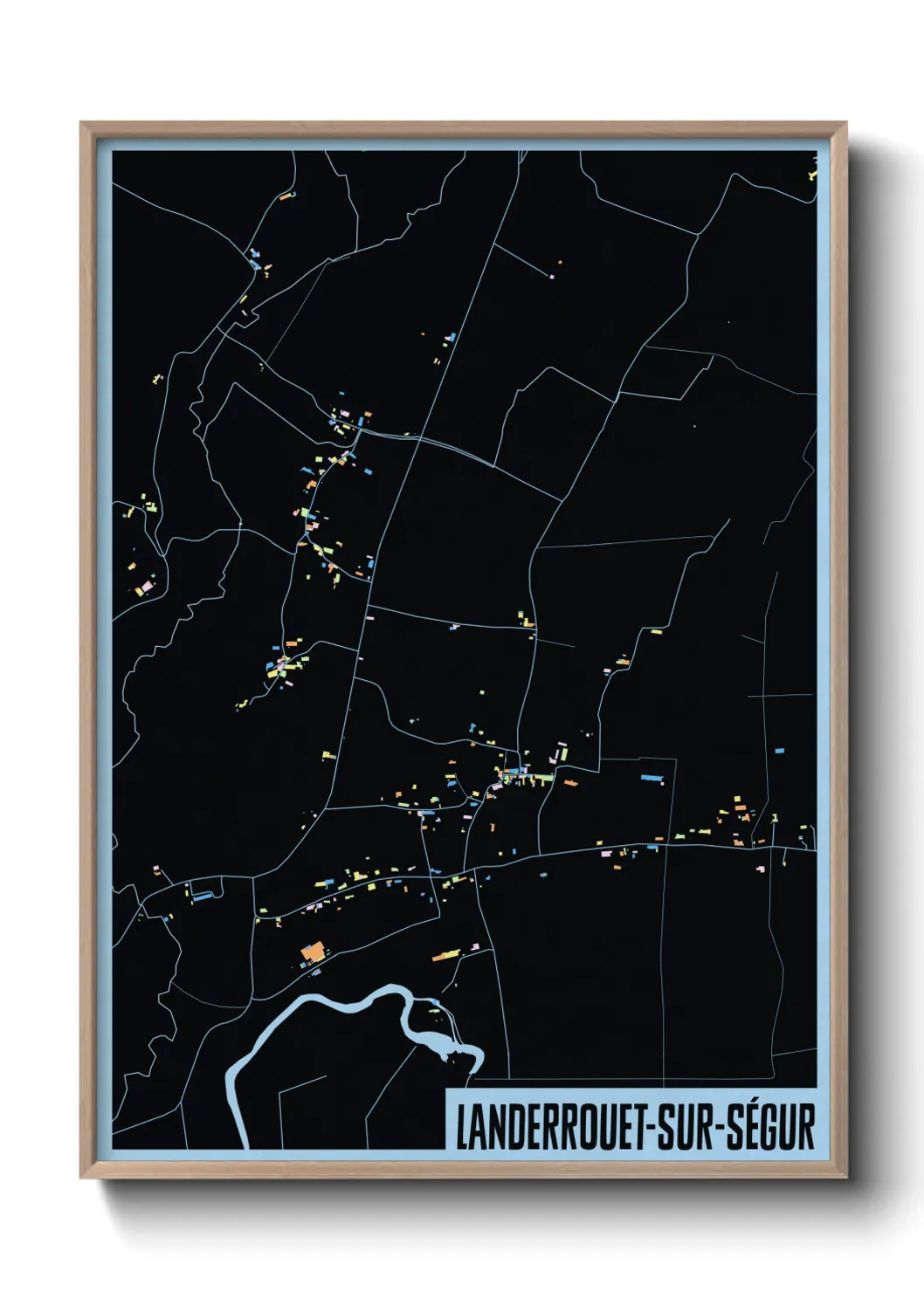 Une affiche de carte sur Landerrouet-sur-Ségur