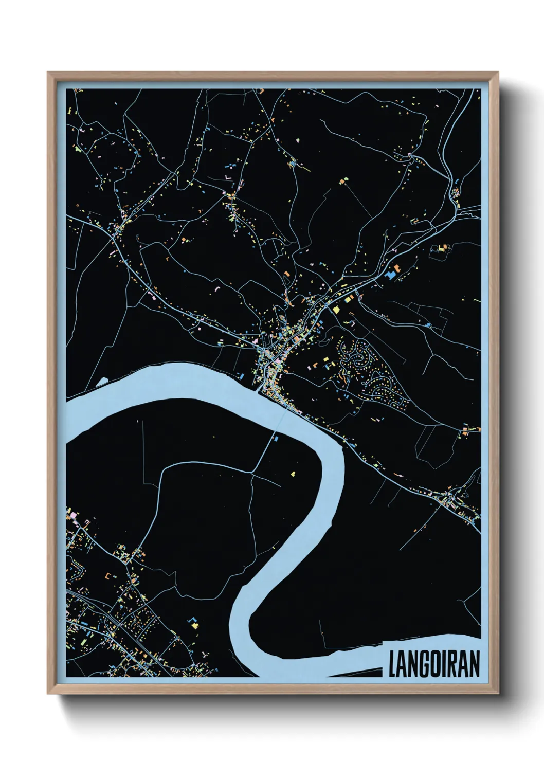 Une affiche de carte sur Langoiran