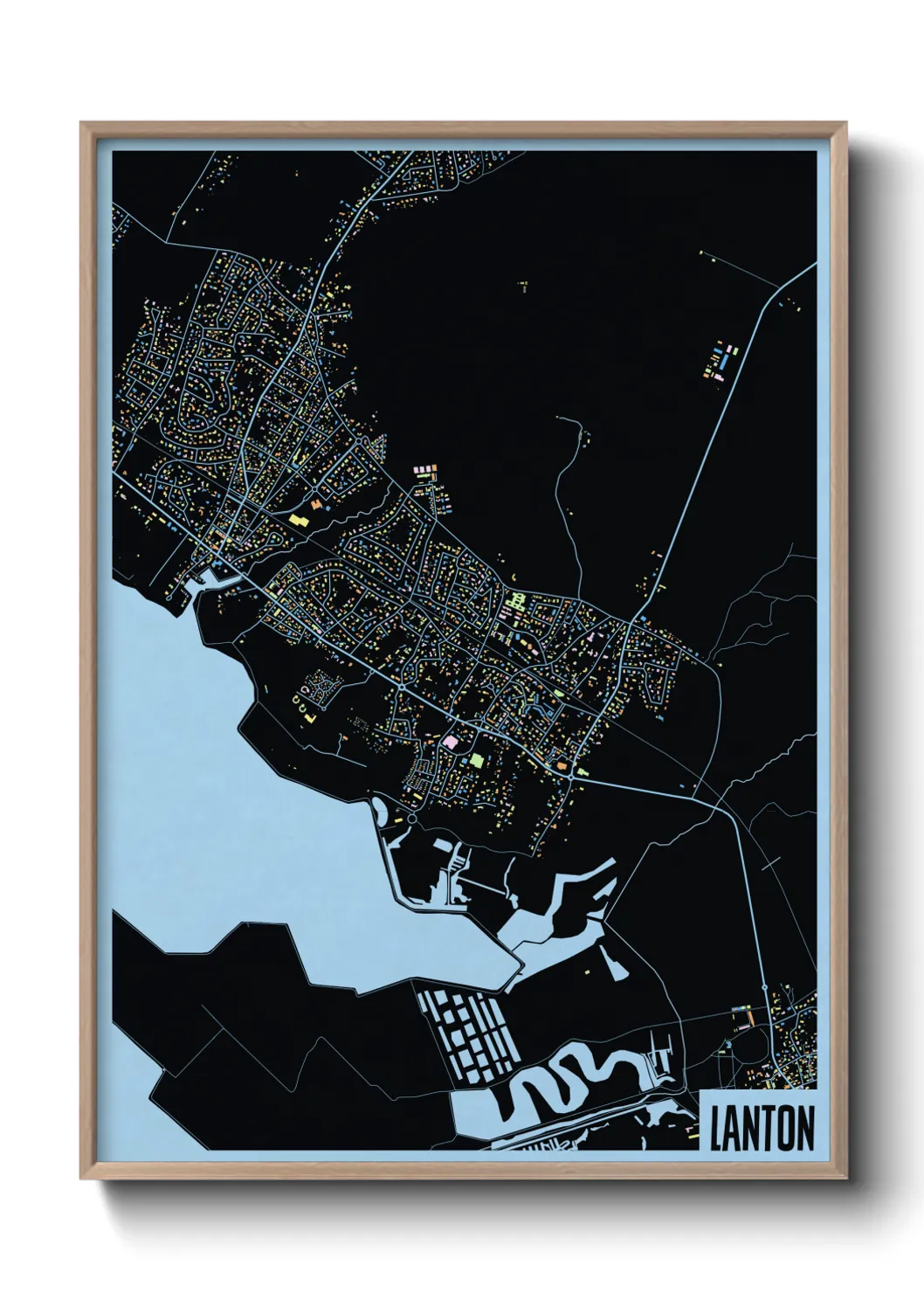 Une affiche de carte sur Lanton