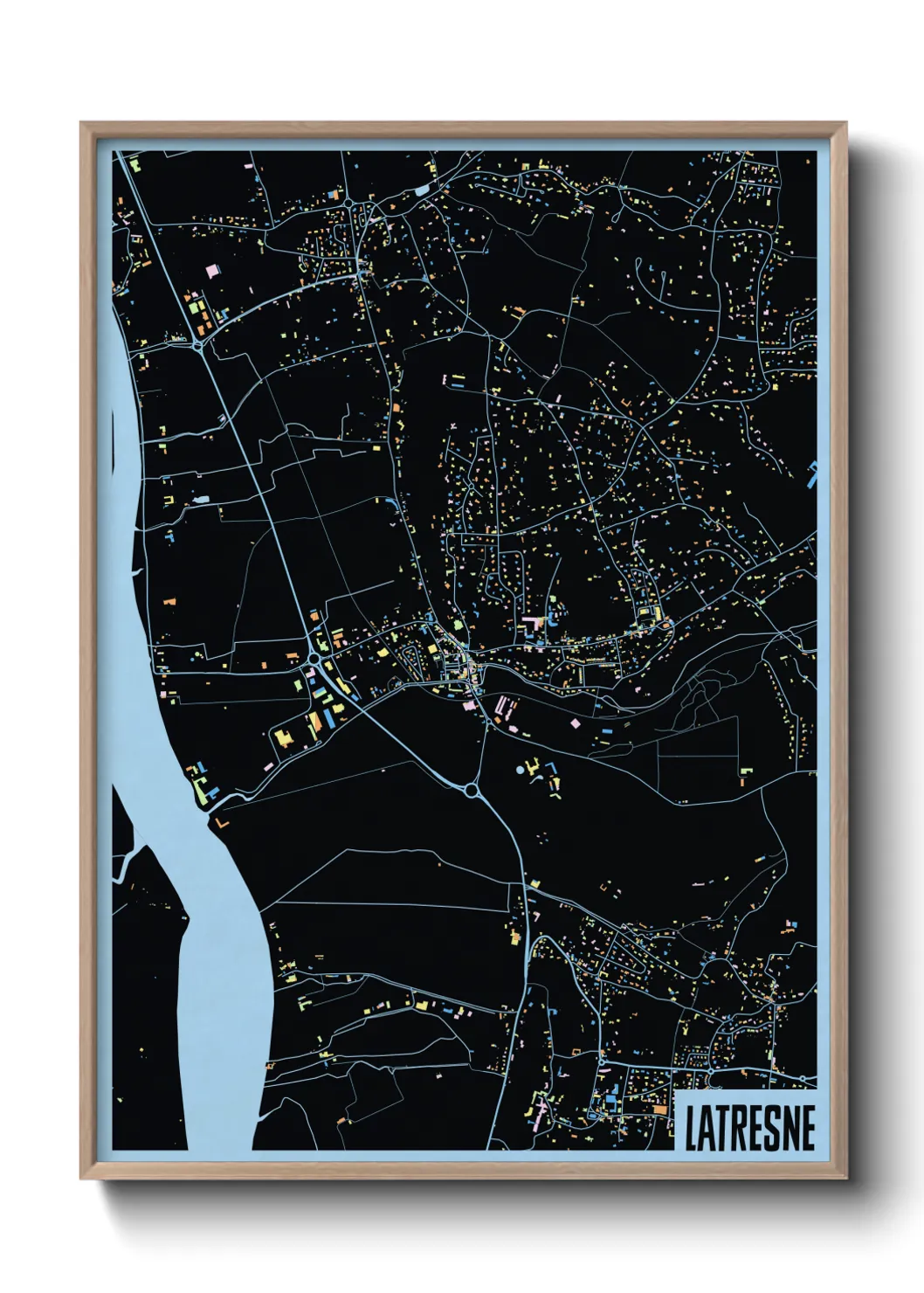 Une affiche de carte sur Latresne