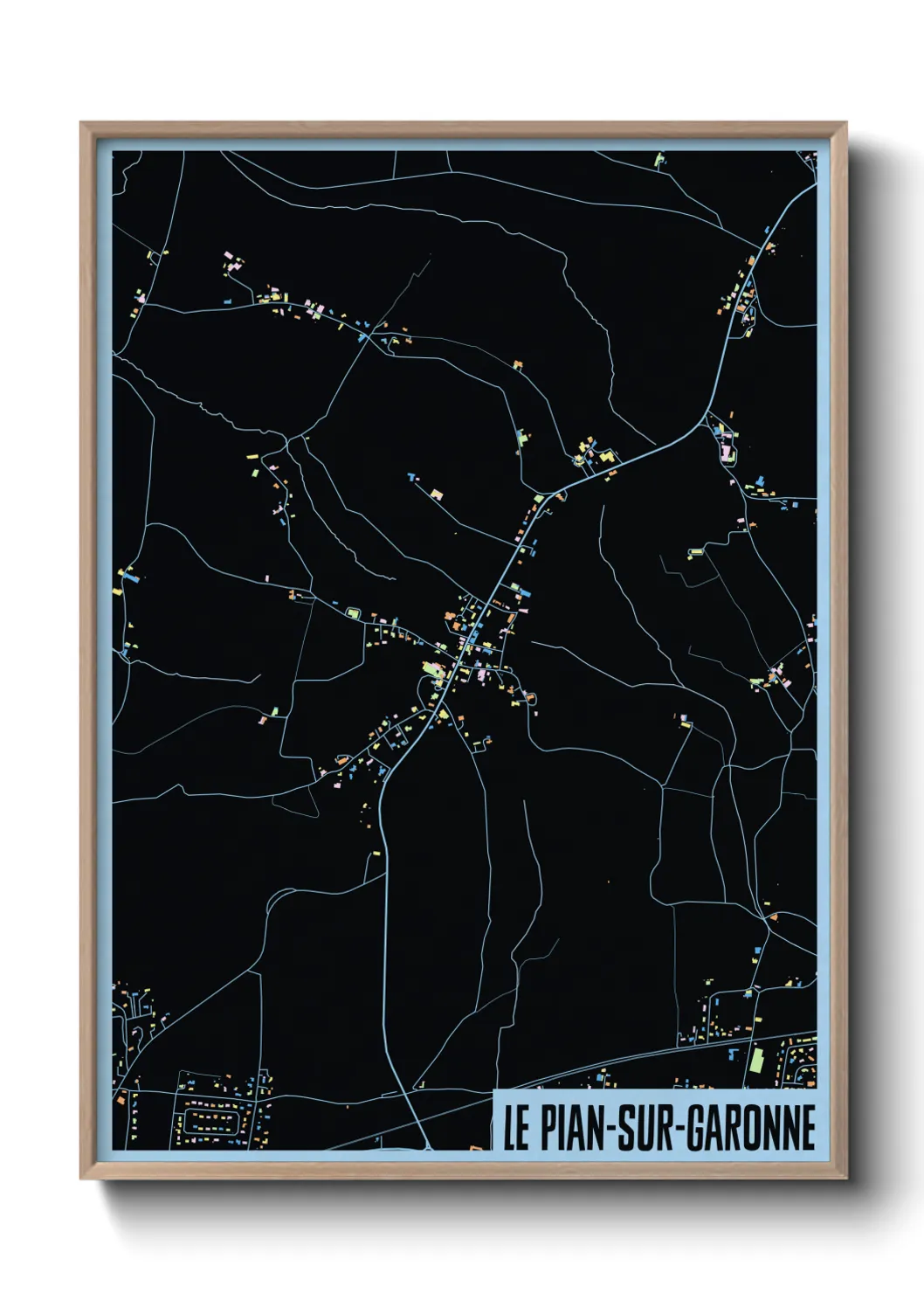 Une affiche de carte sur Le Pian-sur-Garonne