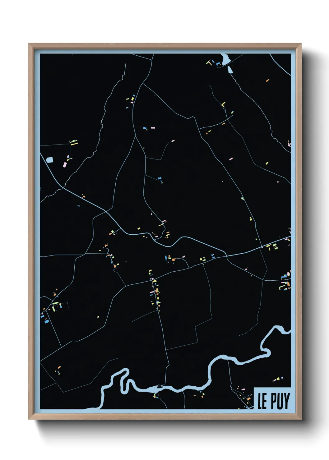 Une affiche de carte sur Le Puy