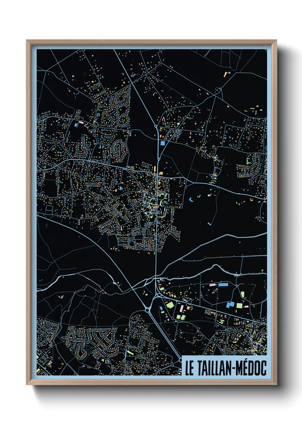 Une affiche de carte sur Le Taillan-Médoc