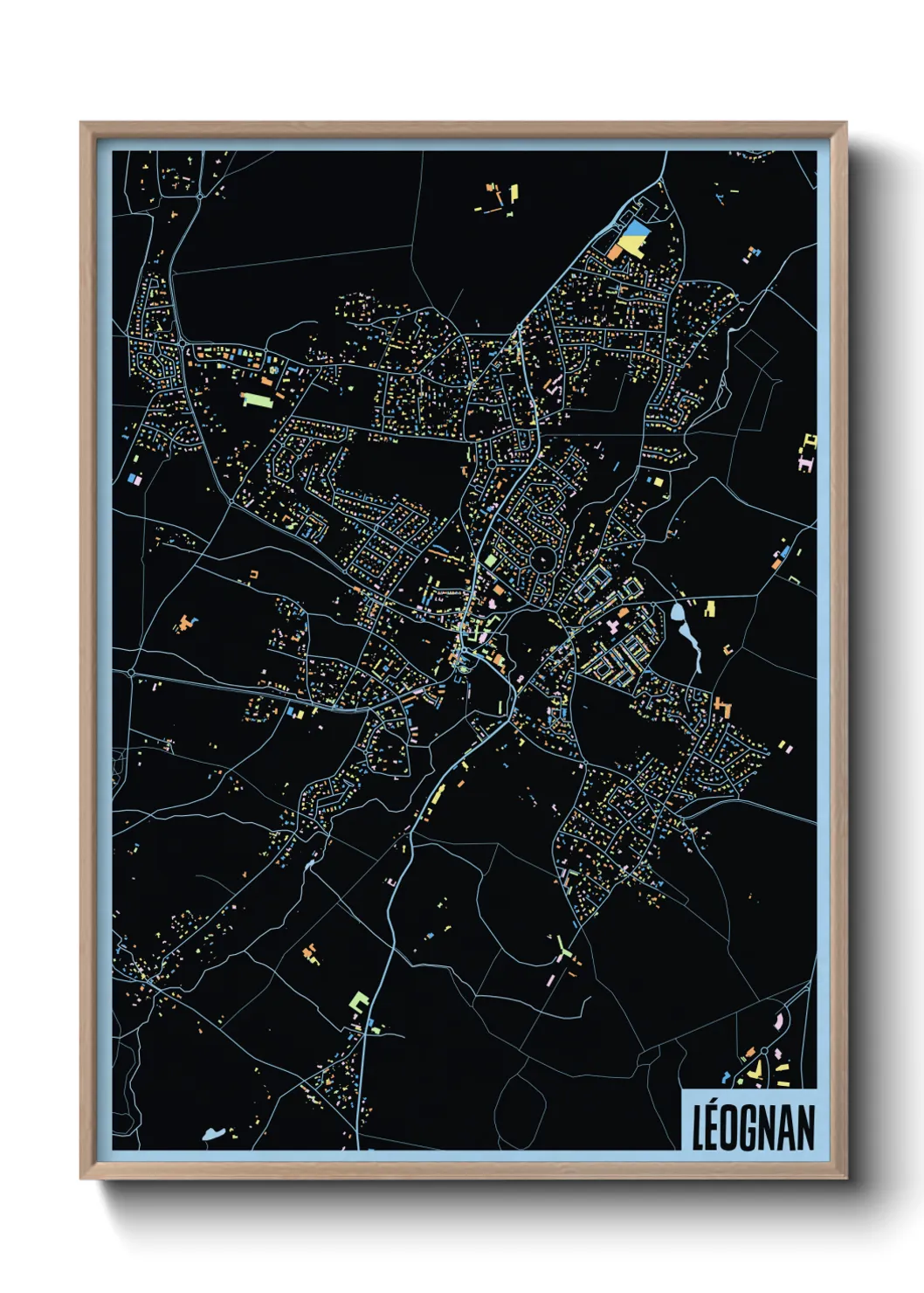 Une affiche de carte sur Léognan