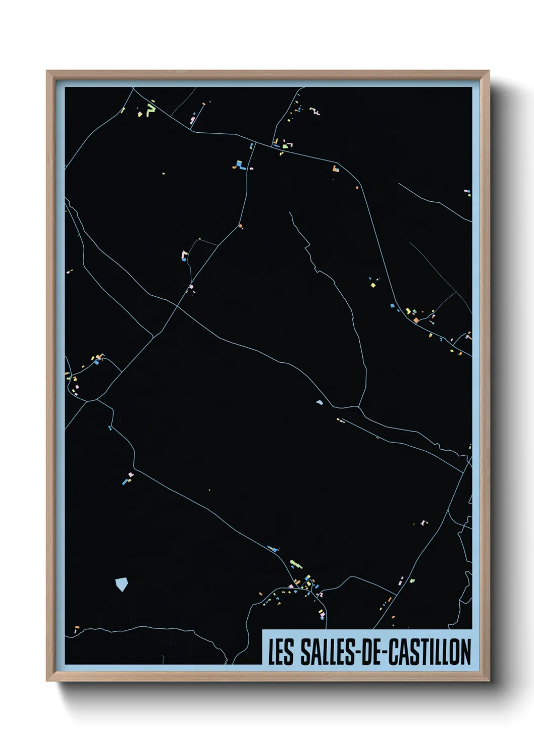 Une affiche de carte sur Les Salles-de-Castillon