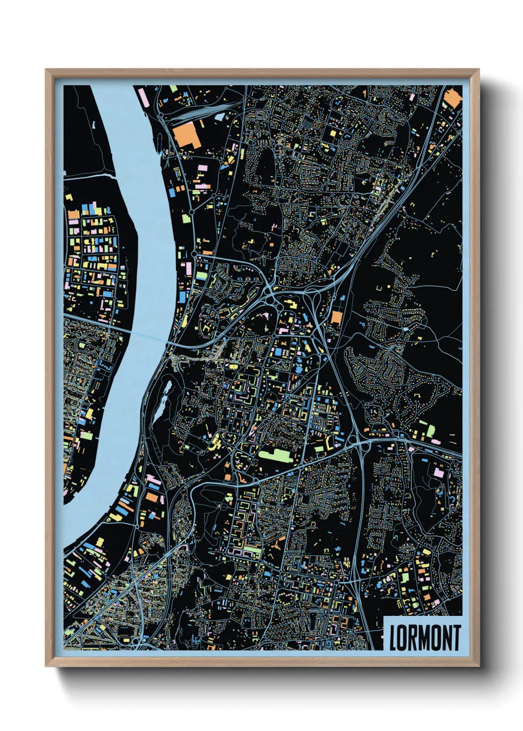 Une affiche de carte sur Lormont