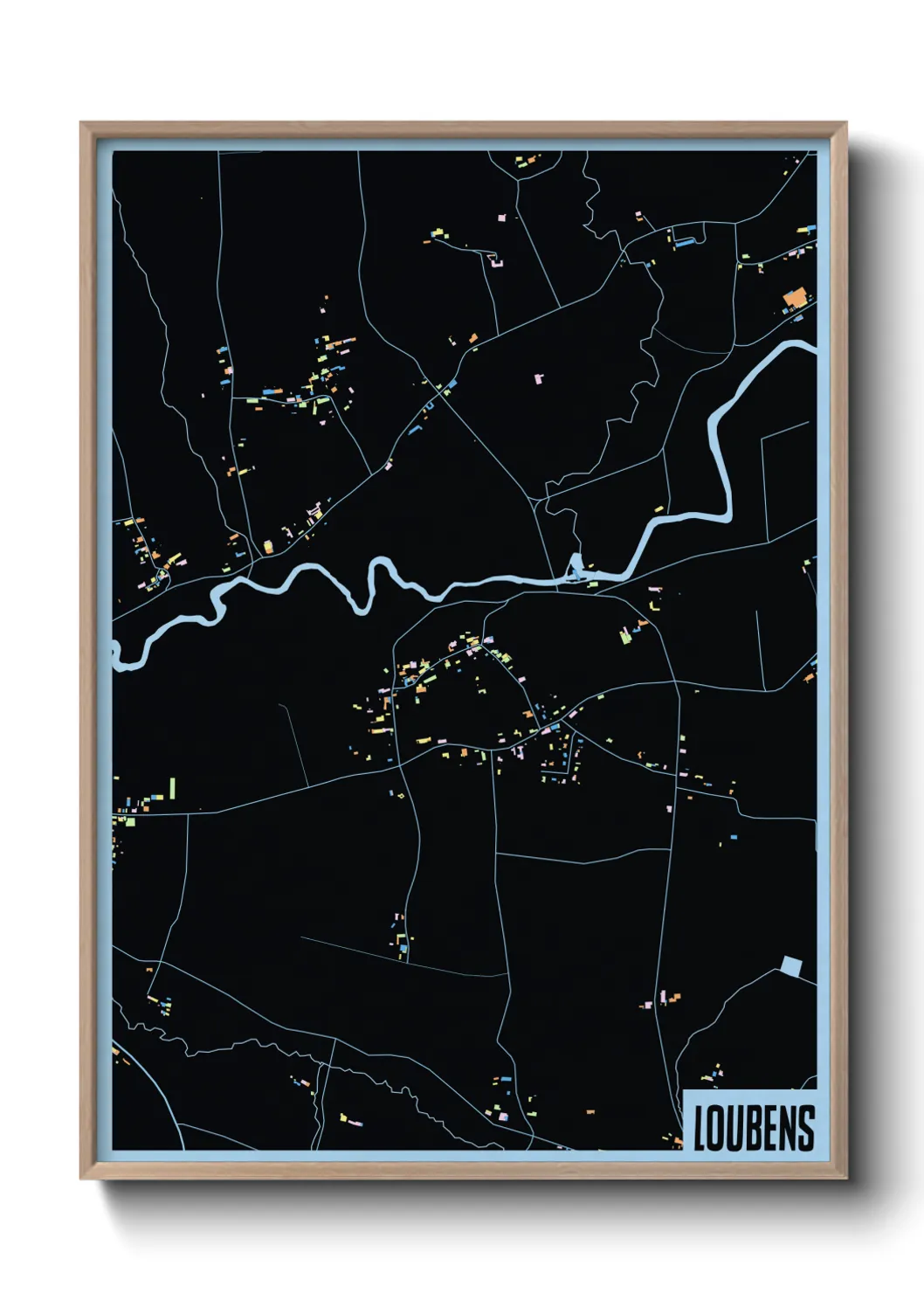 Une affiche de carte sur Loubens