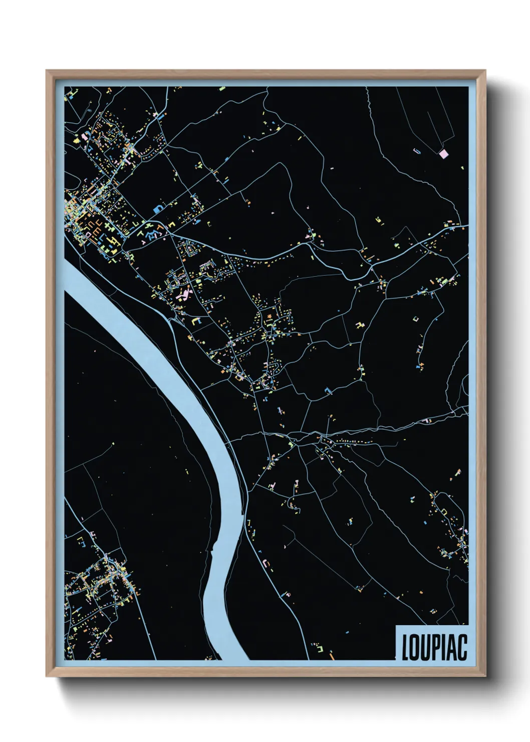 Une affiche de carte sur Loupiac