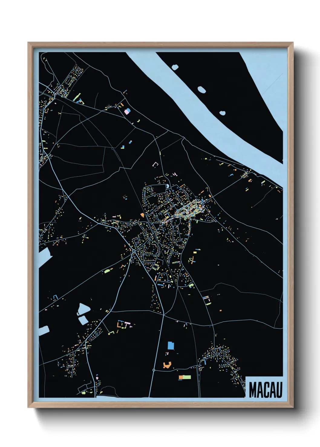 Une affiche de carte sur Macau