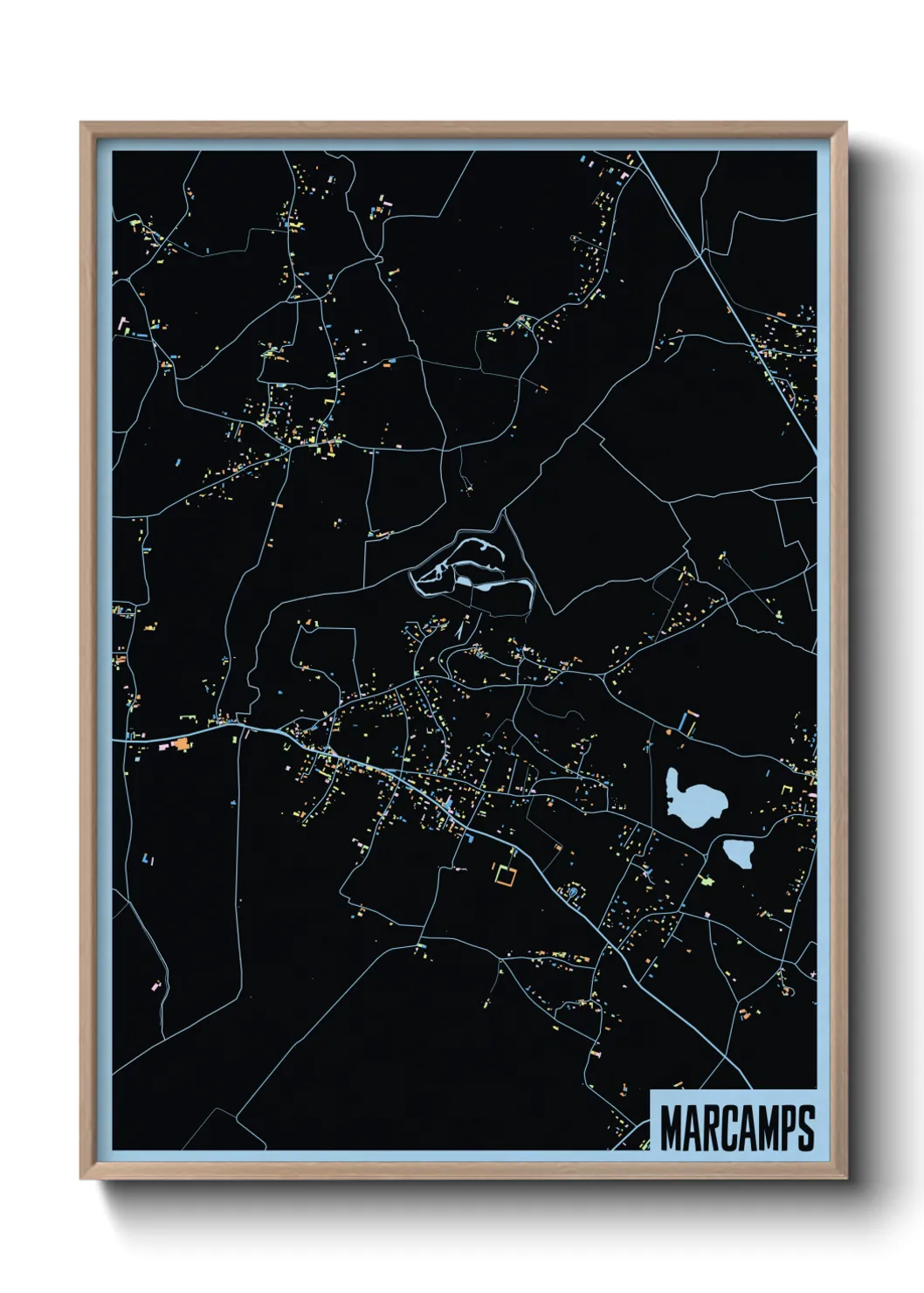 Une affiche de carte sur Marcamps