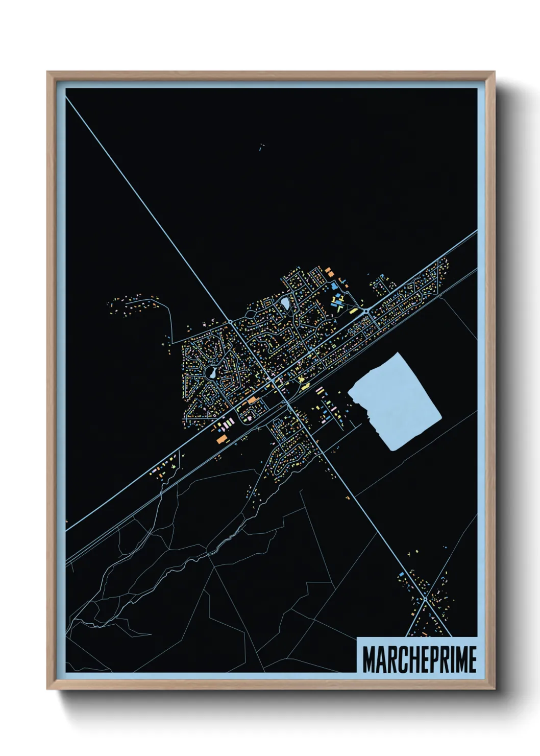 Une affiche de carte sur Marcheprime