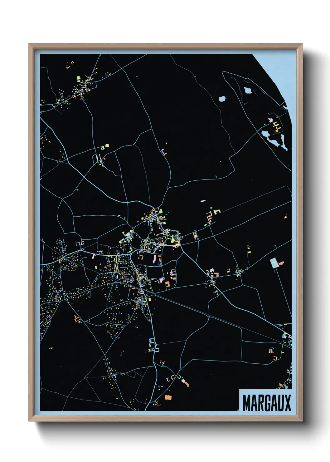 Une affiche de carte sur Margaux