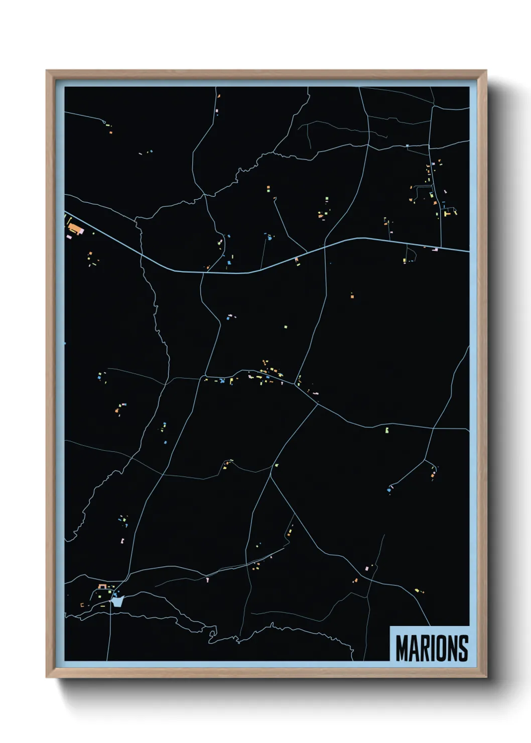 Une affiche de carte sur Marions