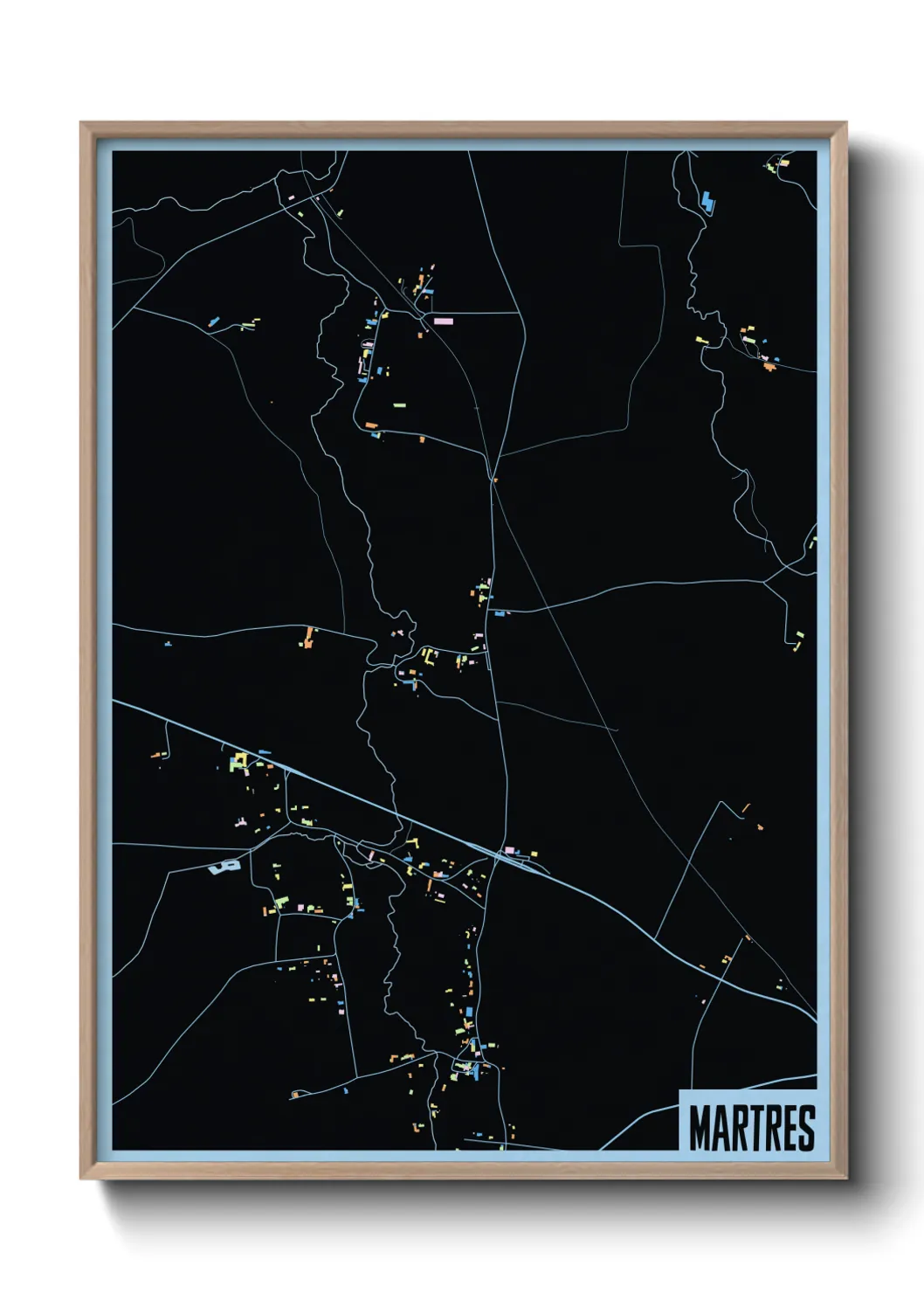 Une affiche de carte sur Martres